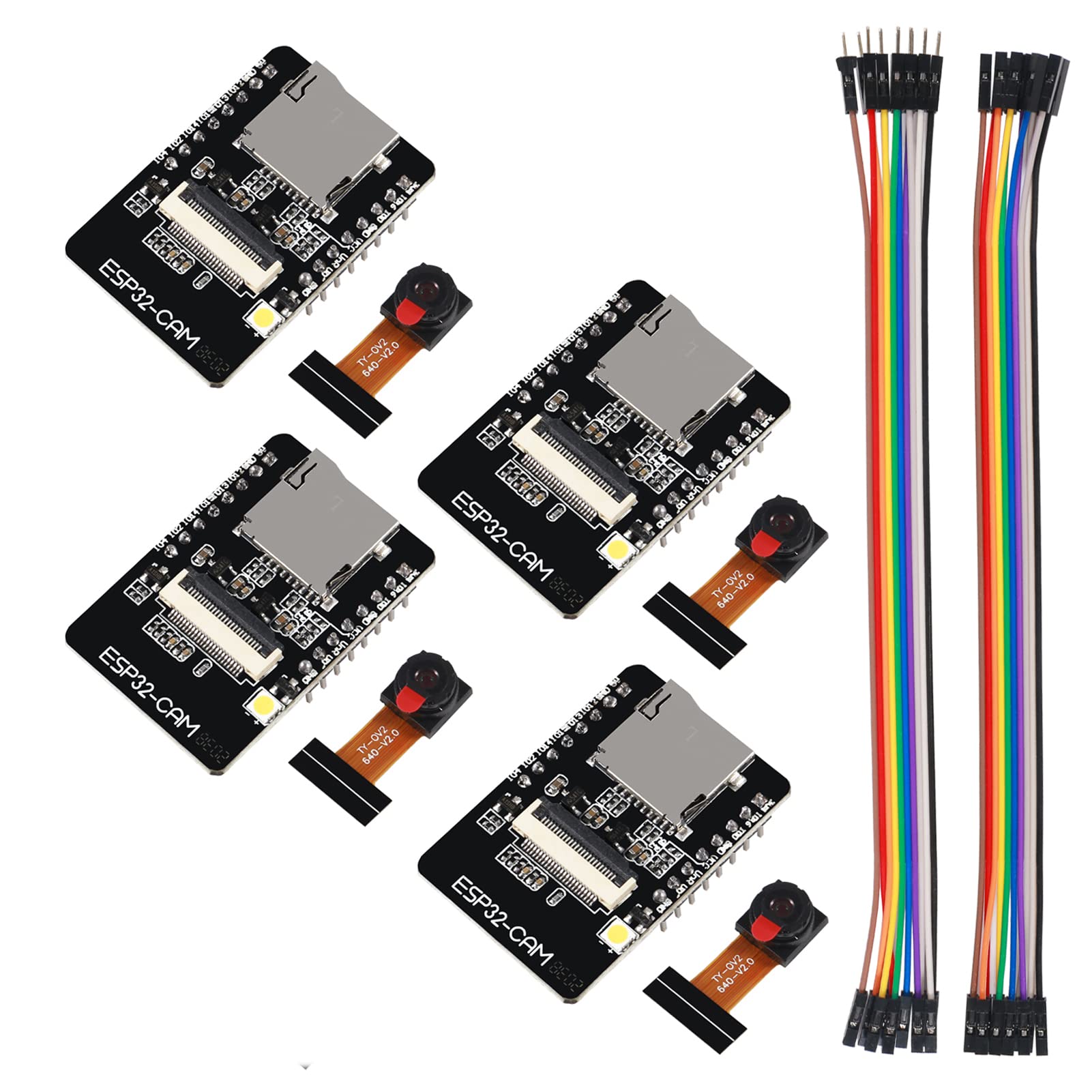 4PCS ESP32-CAM WiFi Bluetooth Development Board with OV2640 Camera Module & Jumper Wires - Wireless IoT Camera for Home Security, Smart Devices & DIY Electronics Projects
