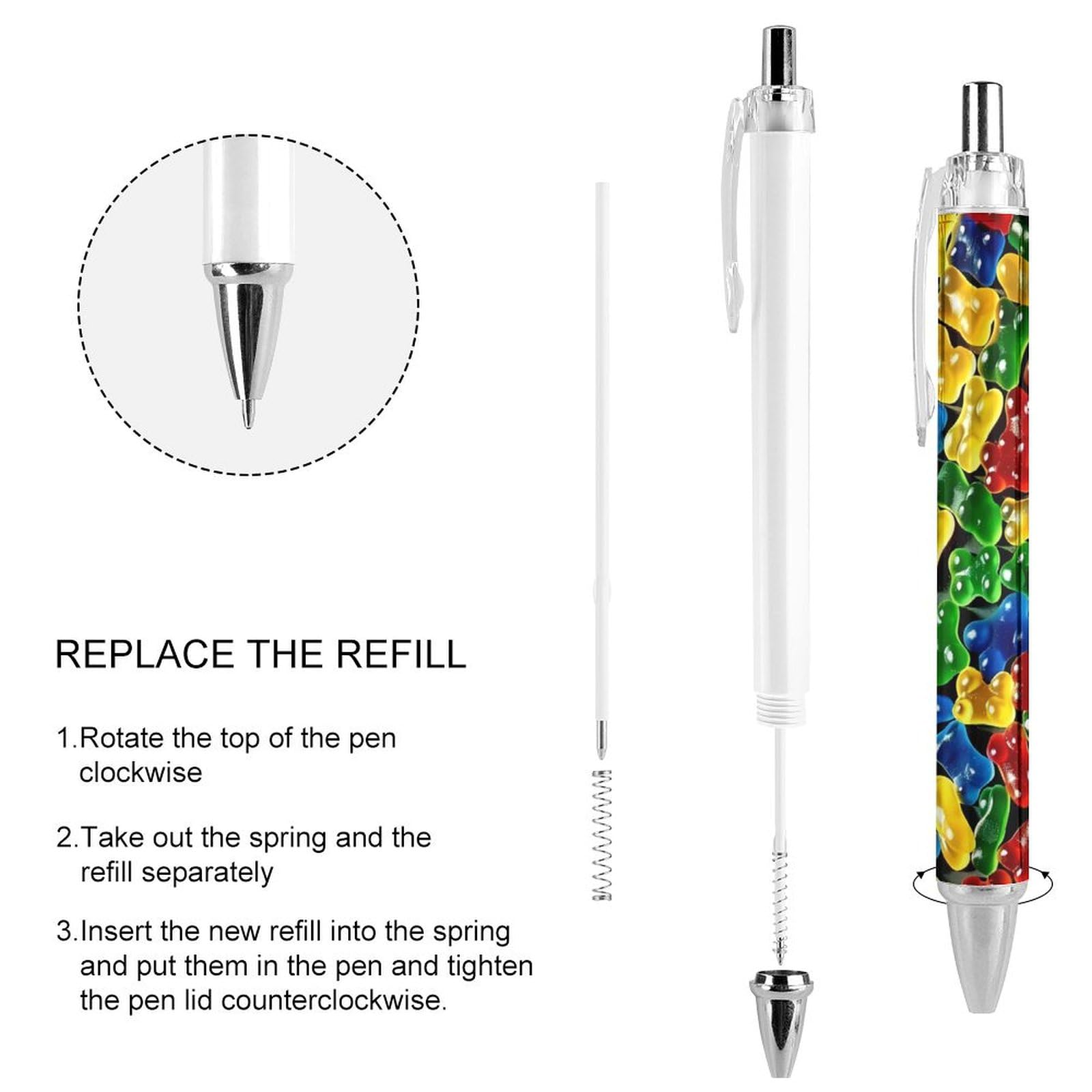 Retractable Ballpoint Pen with Blue Ink - Fun Gummy Bear Design, Smooth Writing for Office, School & Gifts (1 Pack) | Perfect for Men, Women, Students & Professionals