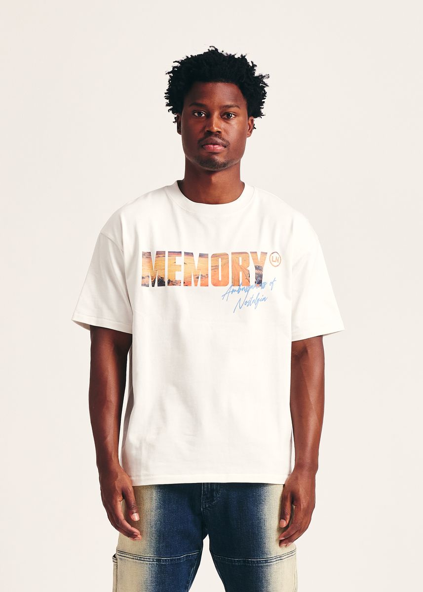Memory Lane Desert Scene Graphic Tee - Off White Vintage Style T-Shirt (ML ST25 106) for Casual Wear & Street Fashion