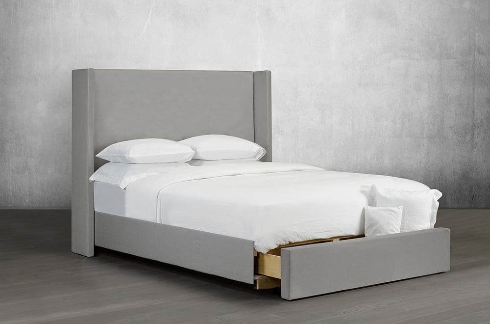 Canadian Made Osiris Platform Bed Frame - Queen Size, Solid Wood, Modern Minimalist Design | Perfect for Bedroom, Guest Room, and Small Space Living