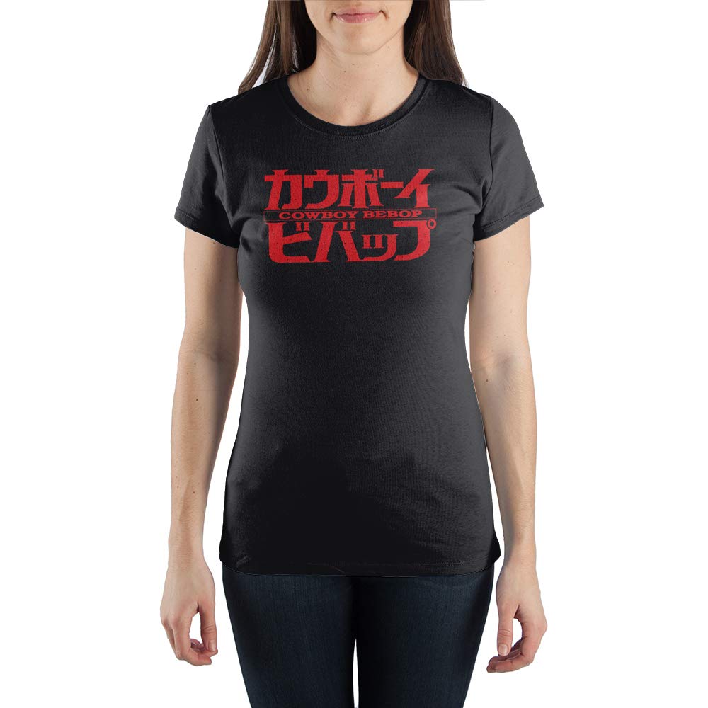 Women's Black Cowboy Bebop Anime Short Sleeve Graphic T-Shirt | Cool Anime Tee for Casual Wear & Cosplay | Perfect for Anime Fans & Pop Culture Enthusiasts