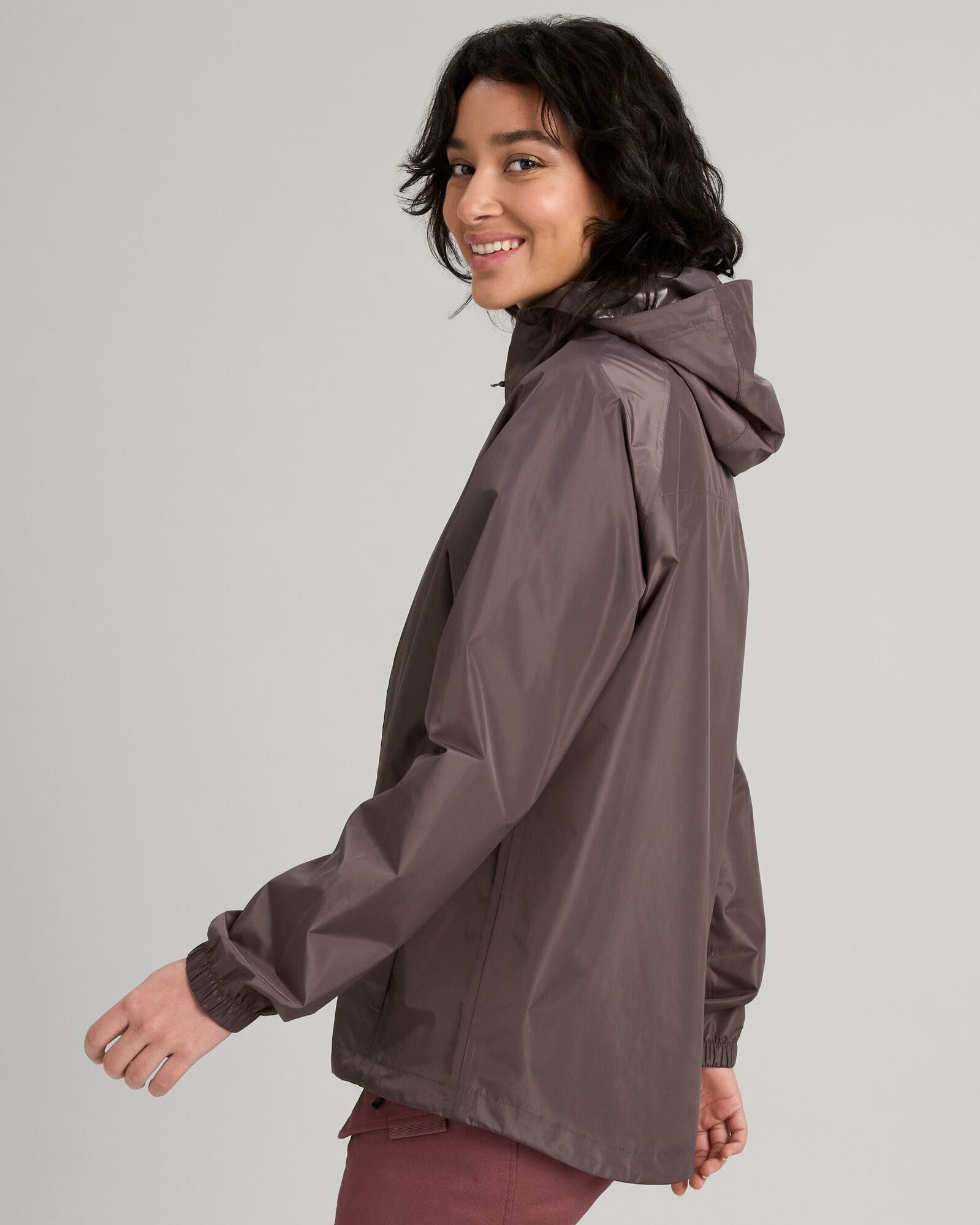 Women's Lightweight 2-Layer Waterproof Rain Jacket with Pockets - Light Quartz Color for Outdoor Hiking, Travel & Commuting