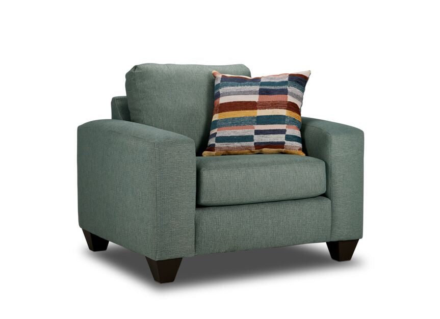 Modern Cindy Sofa and Chair Set in Jade Green - Comfortable Living Room Furniture for Small Spaces, Apartments, and Cozy Home Decor