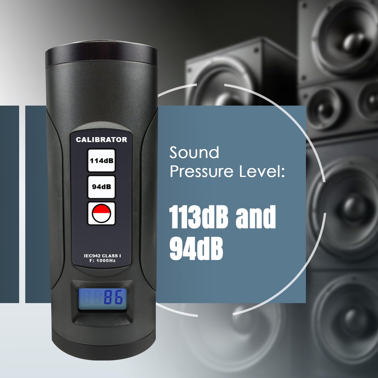 Professional Digital Sound Level Calibrator 94dB & 114dB - Precision Decibel Meter for 1