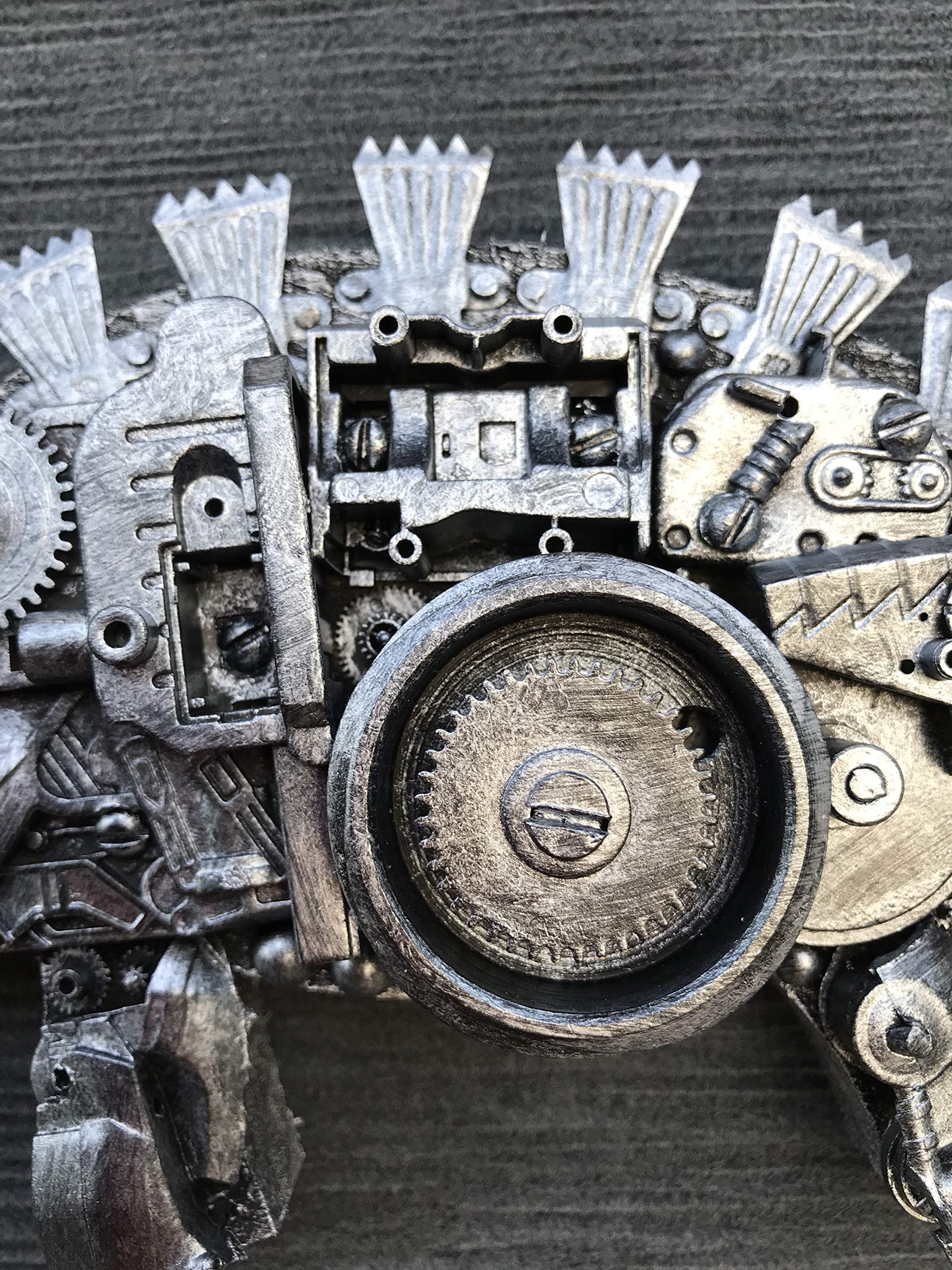 Steampunk Dinosaur Painting - Industrial Wall Decor & Junk Art for Home, Office, or Man Cave | Unique Steampunk Art Gift for Sci-Fi Fans