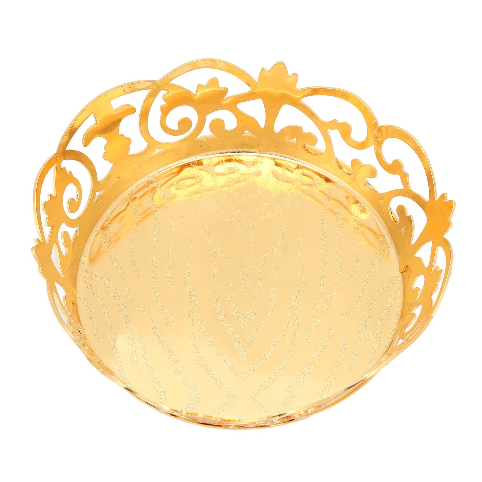 Gold Zinc Alloy Candy Plate - Elegant Nordic Style Serving Tray for Fruits, Cookies, Appetizers & Jewelry | Party Snack Holder & Table Decoration | Perfect for Holiday Gatherings, Bridal Showers & Home Decor