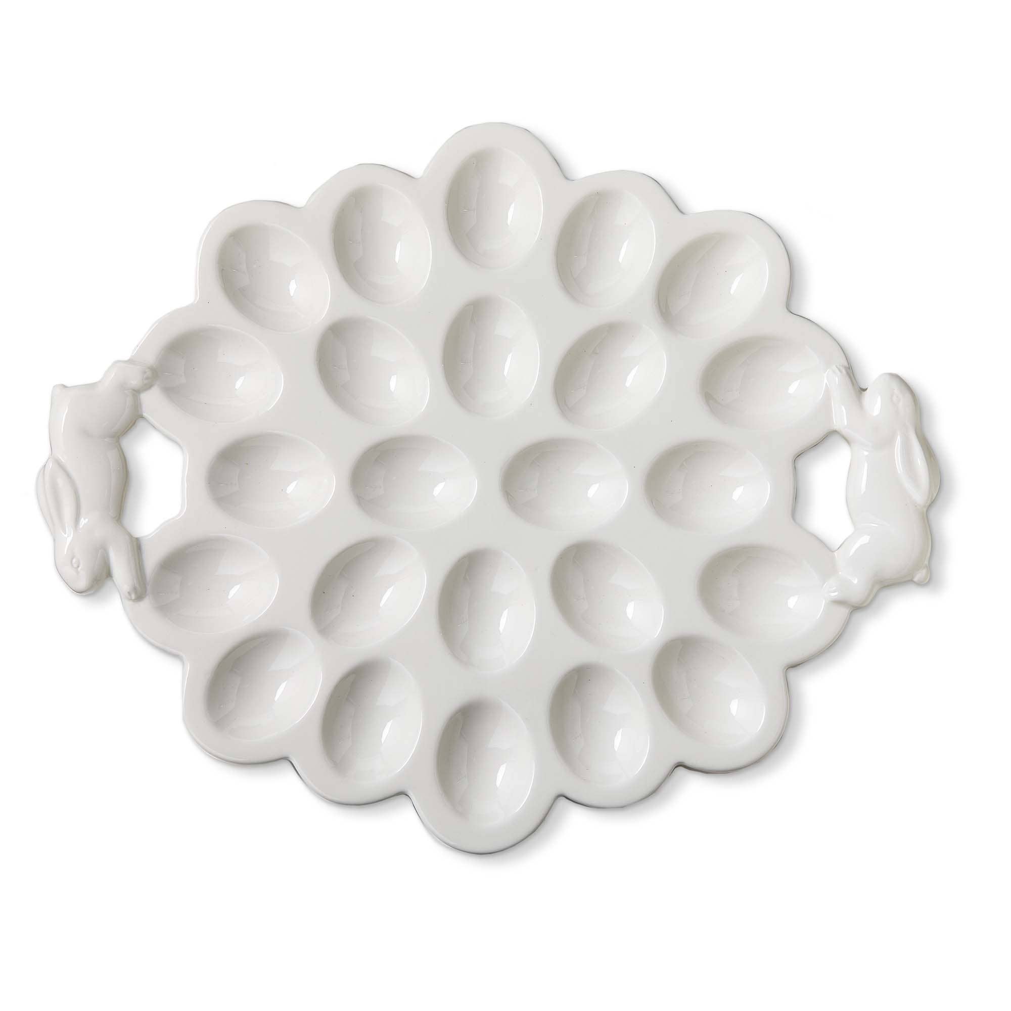 Easter Bunny Egg Platter - Ceramic Serving Tray for Easter Decorations & Holiday Entertaining - Perfect for Easter Brunch, Spring Parties & Home Decor