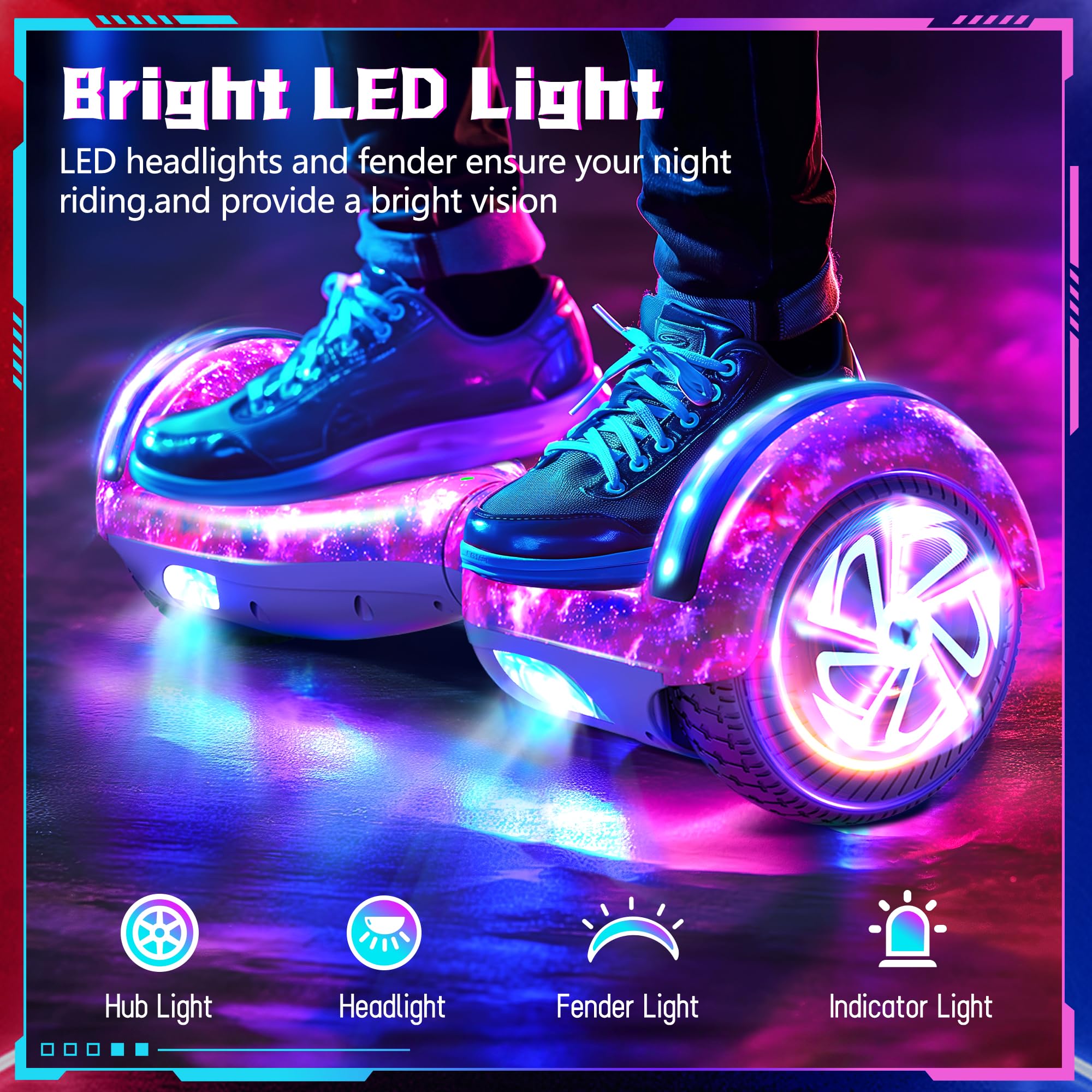 SISIGAD Electric Scooter with Bluetooth, 6.5