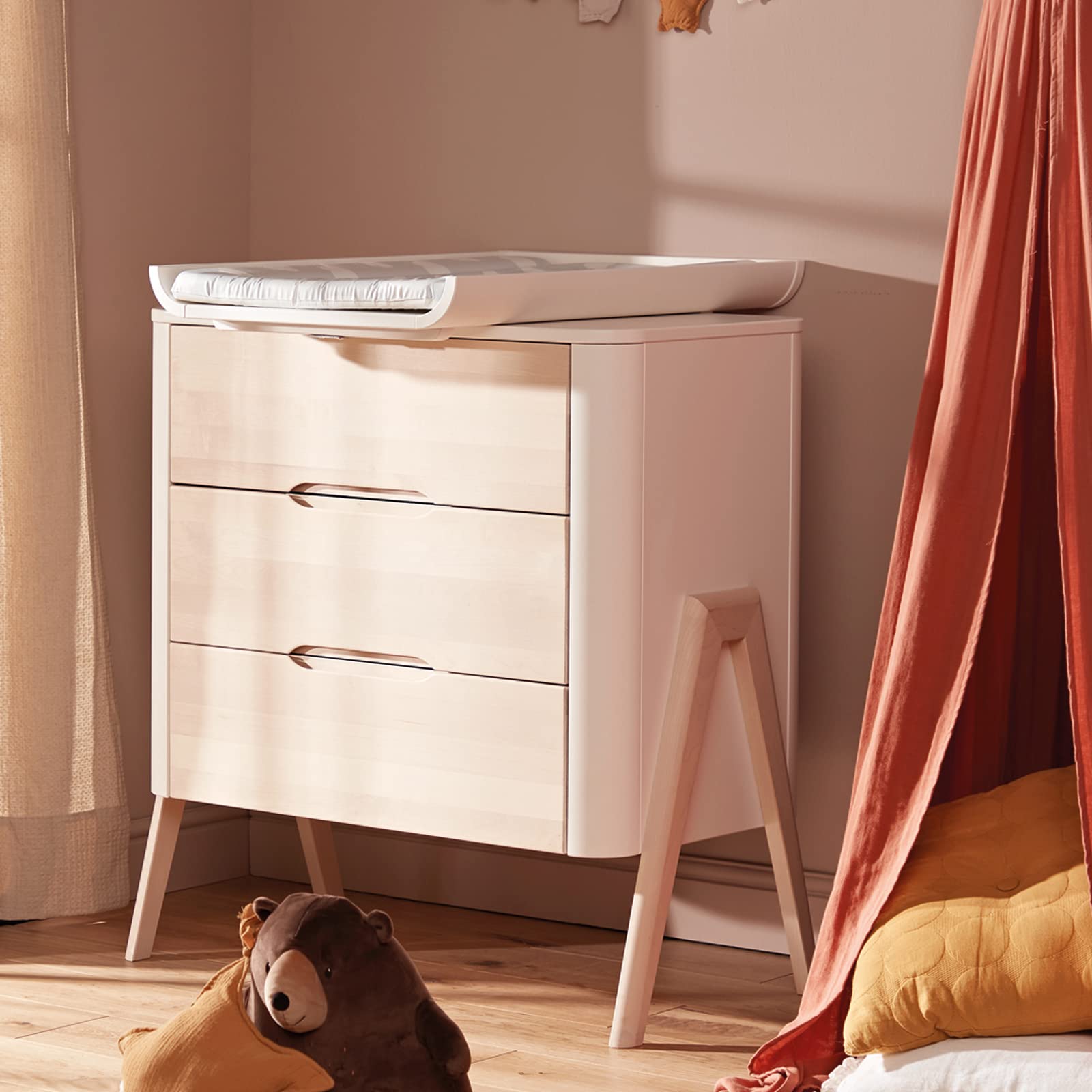 Torsten Changing Top for Cot or Dresser - White Scandinavian Nursery Changing Table Topper | Baby Changing Station for Modern Nursery | Perfect for Diaper Changes & Nursery Organization