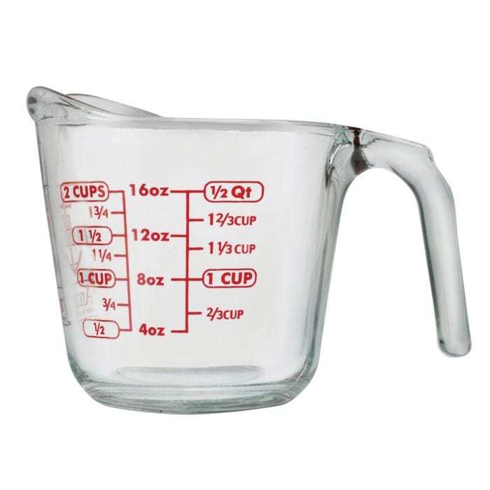 Anchor Glass Measuring Cups Set - 4-Piece Shatterproof Kitchen Measuring Cups for Baking, Cooking & Mixing - Perfect for Liquid & Dry Ingredients