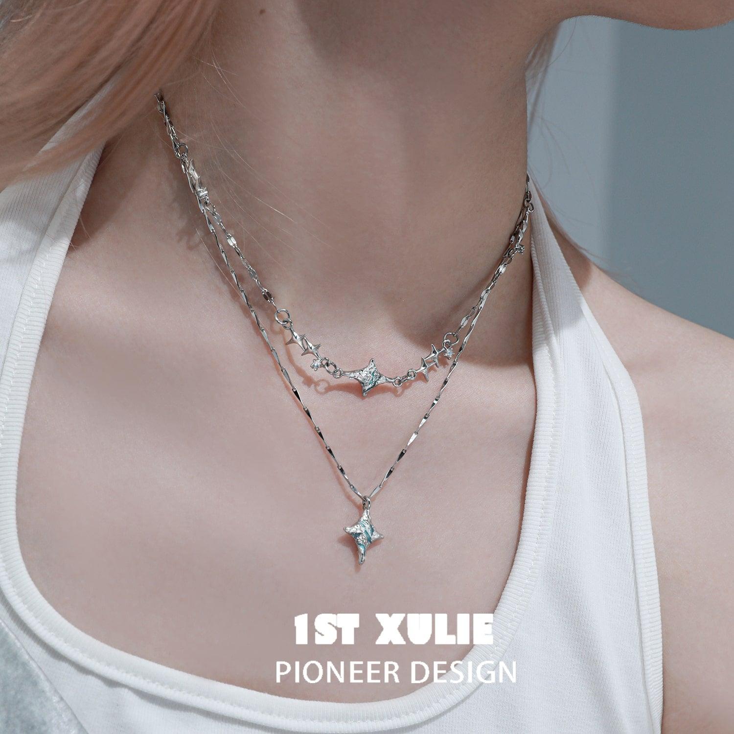 Starry Night Sterling Silver S925 Pendant Necklace for Women - Elegant Celestial Jewelry Gift for Birthday, Anniversary & Valentine's Day | Perfect for Evening Parties, Date Nights & Special Occasions