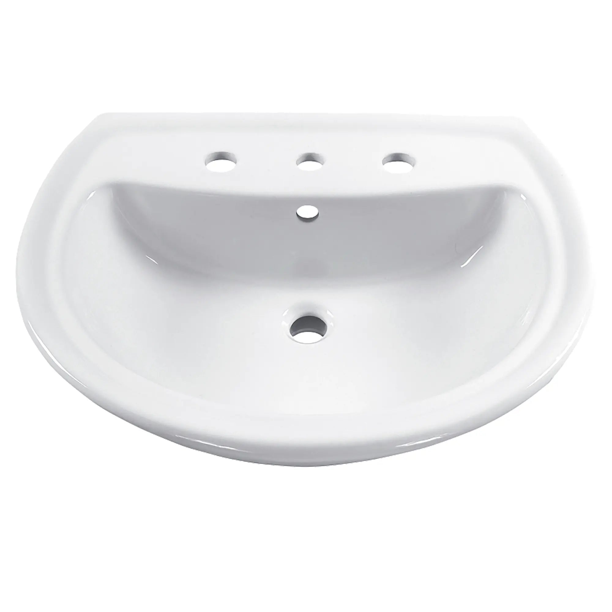 Cadet 8 Inch Widespread Pedestal Bathroom Sink Top - Modern Vanity Basin for Powder Room & Guest Bath Installation