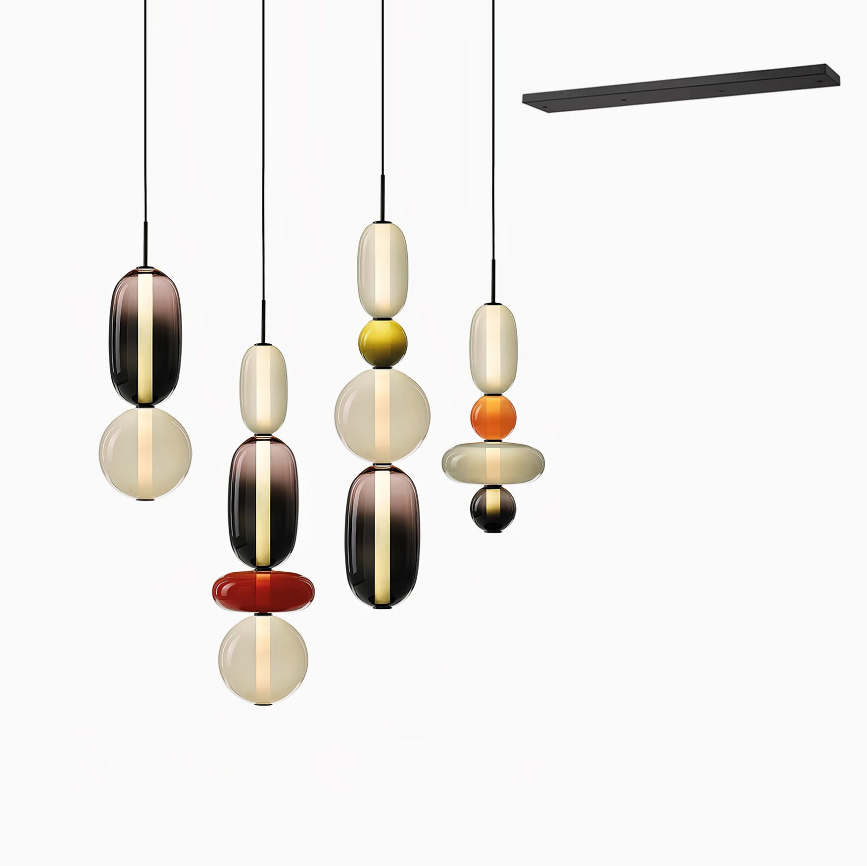 Stylish Candied Glass Pendant Light Set - Modern Hanging Fixture for Dining Room, Kitchen Island & Bedroom Decor