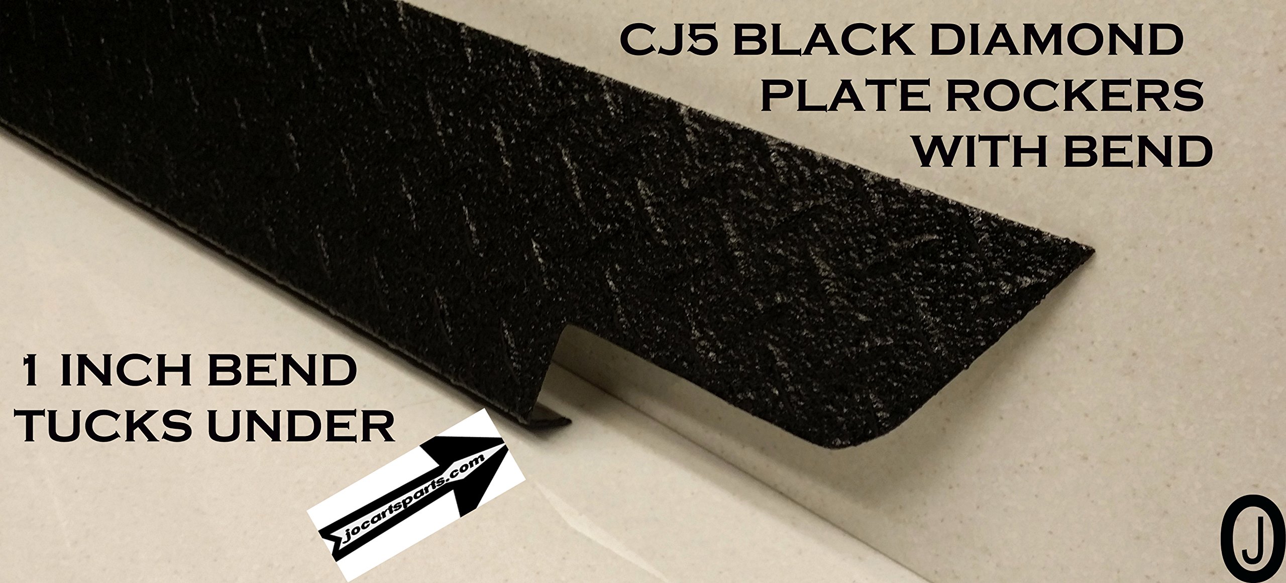 Black Diamond Plate Side Rocker Panel Set of 2 for Jeep CJ5 - 5 1/4