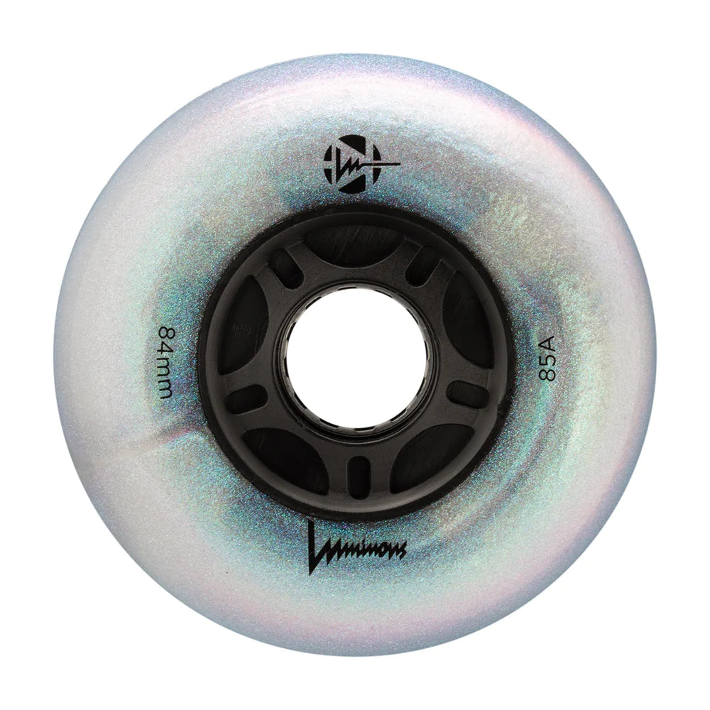 Luminous 84mm LED Light Up Inline Skate Wheels - Glow in the Dark Roller Skating Wheels for Night Skating, Outdoor Rinks, and Party Performances