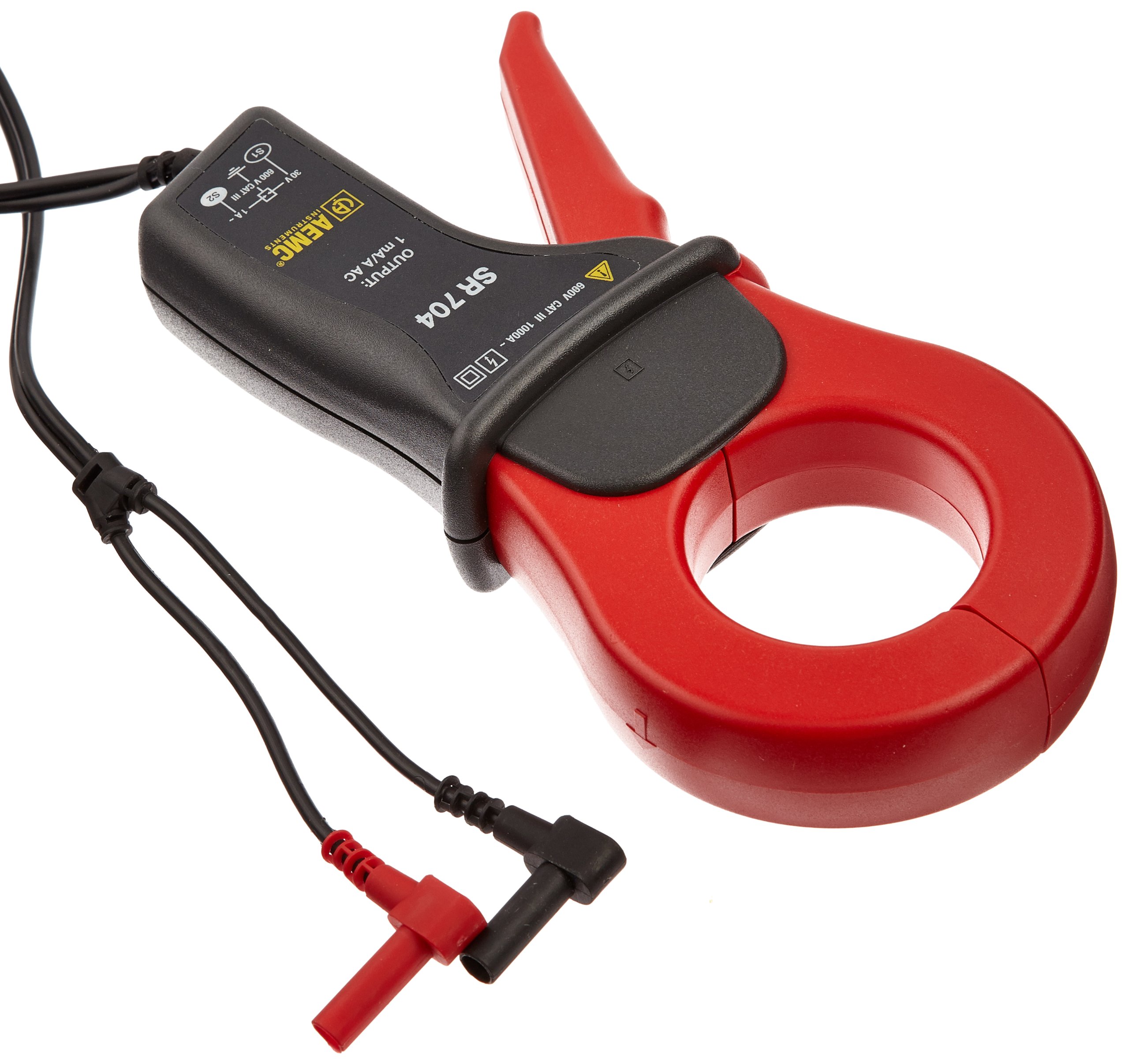 AEMC SR704 True RMS AC Current Probe - 5' Lead, 5 Ohms Resistance, 1mA to 1200A Range, 1mA/A Output - Ideal for Industrial Electrical Testing & Power Monitoring