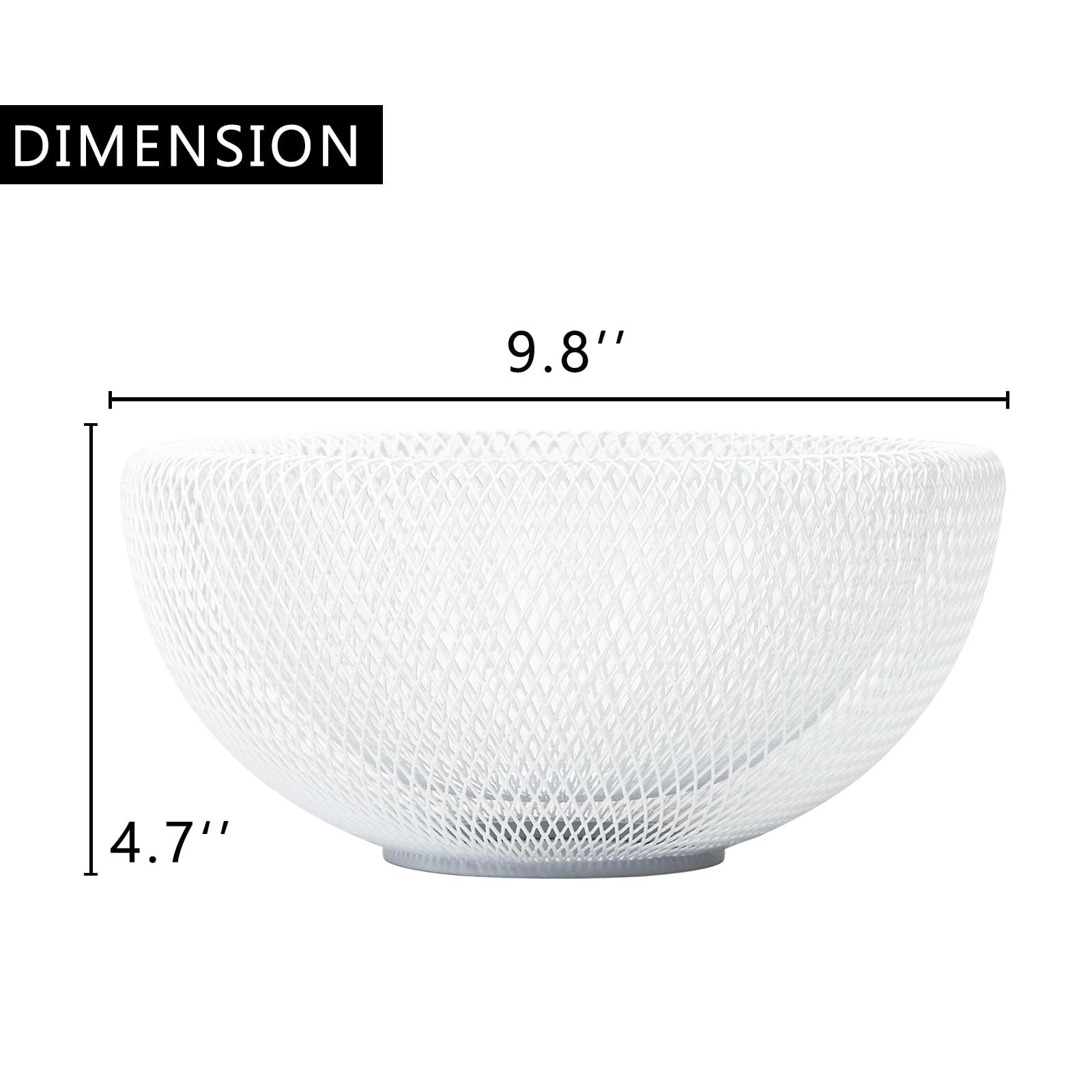 Premium White Metal Mesh Double-Layer Fruit Basket - Large Round Storage Basket for Bread, Vegetables & Snacks - Modern Kitchen Counter Decor for Dining Room & Pantry Organization