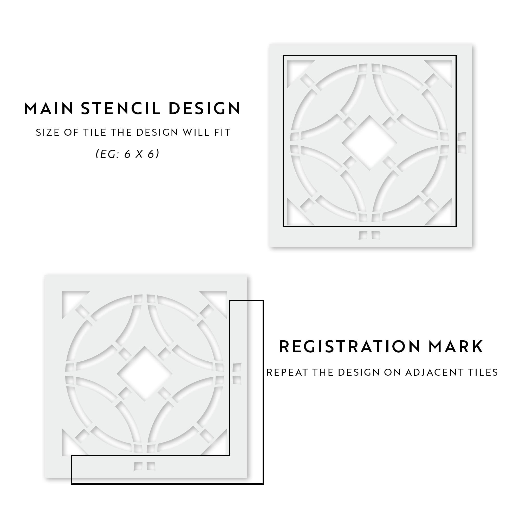 UNA Tile Stencil Kit - Reusable DIY Floor Stencils for Painting Tile Floors | Perfect for Home Renovation, Bathroom & Kitchen Upgrades, Concrete Patio Designs