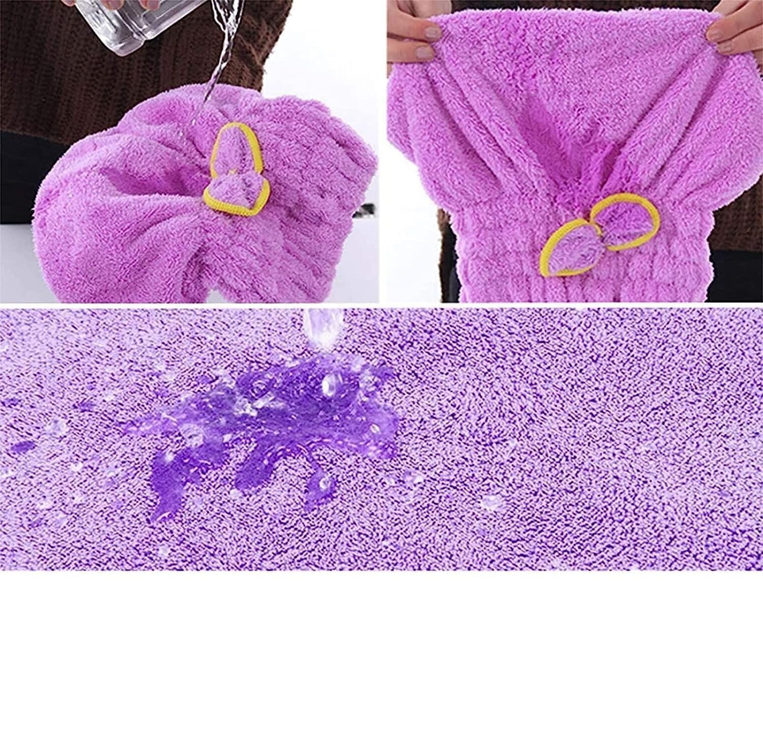 TERXA Microfiber Hair Towel Wrap - Super Absorbent Quick Dry Hair Turban for Women & Men | Soft Hair Drying Cap & Shower Cap | Perfect for Post-Wash, Salon, Gym & Travel (Pack of 1, Multicolor Bow Design)