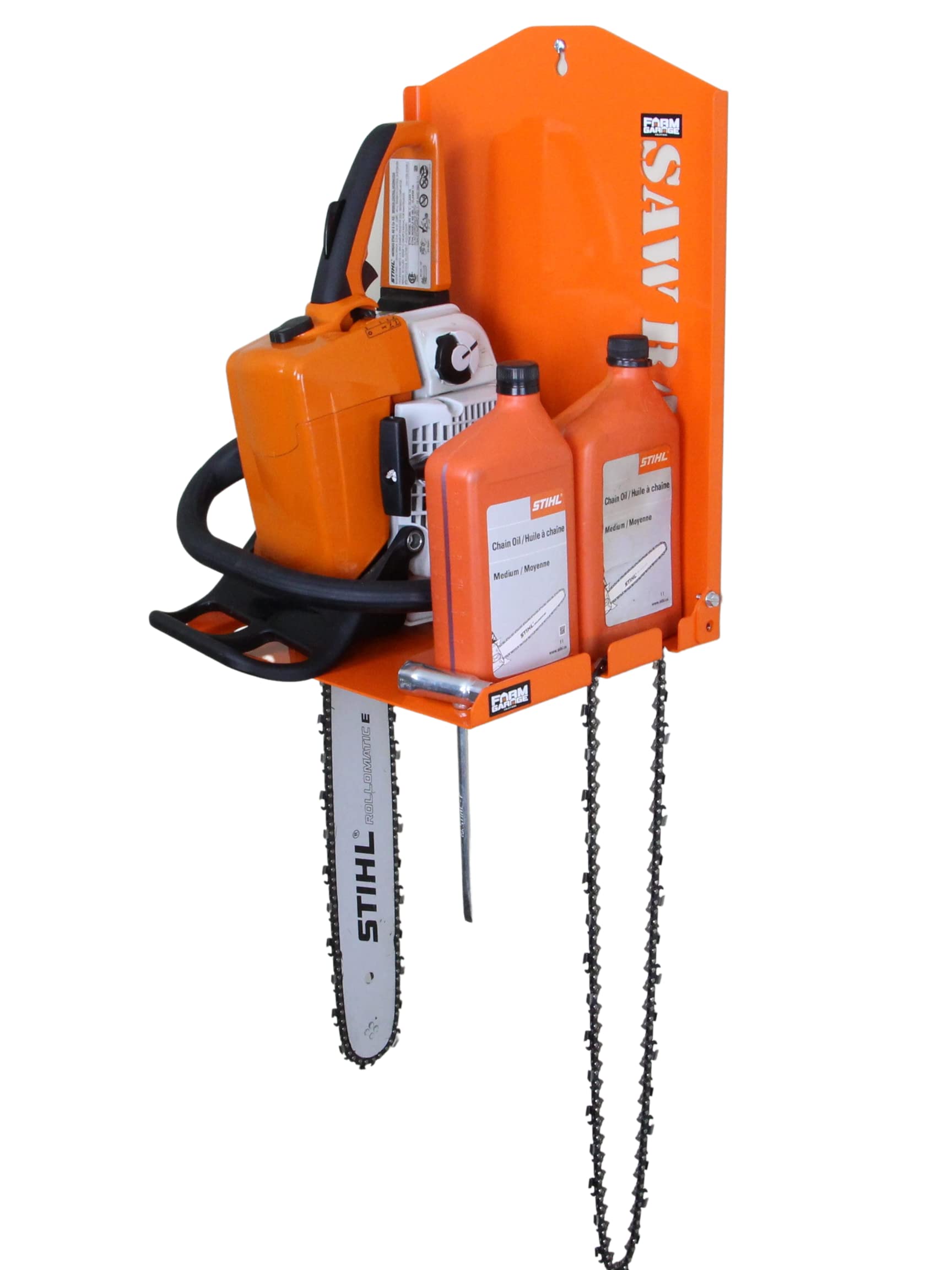 Best Chainsaw Rack Shelf Stand - Heavy Duty Garage Storage Organizer for Power Tools | Wall Mounted Space Saving Solution for Workshop, Shed & Home Organization