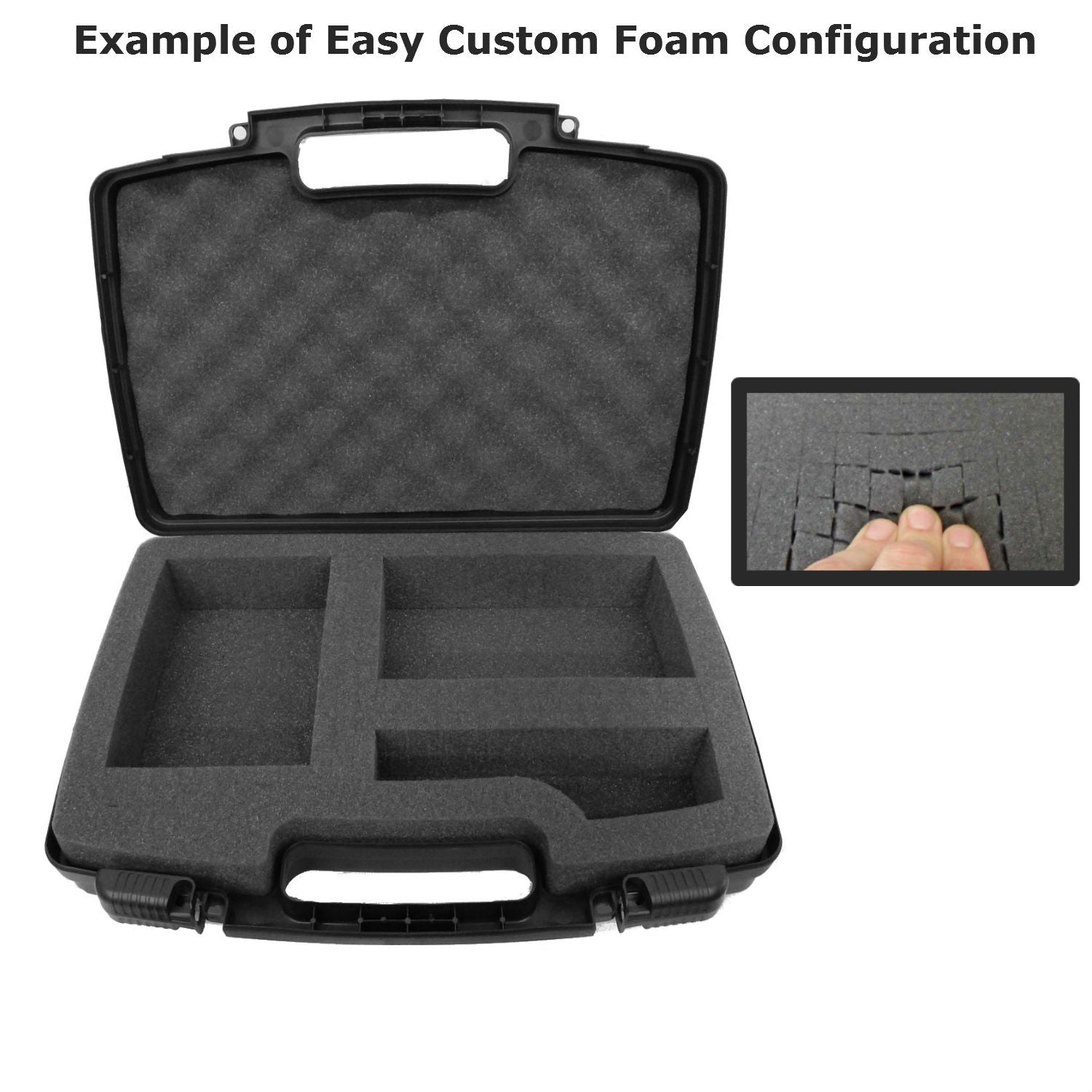 CASEMATIX Travel Case for Audio Technica AT-SB727 Portable Turntable - Customizable Foam Carrying Case with Handle - Perfect for Vinyl Record Player Storage & Travel Protection