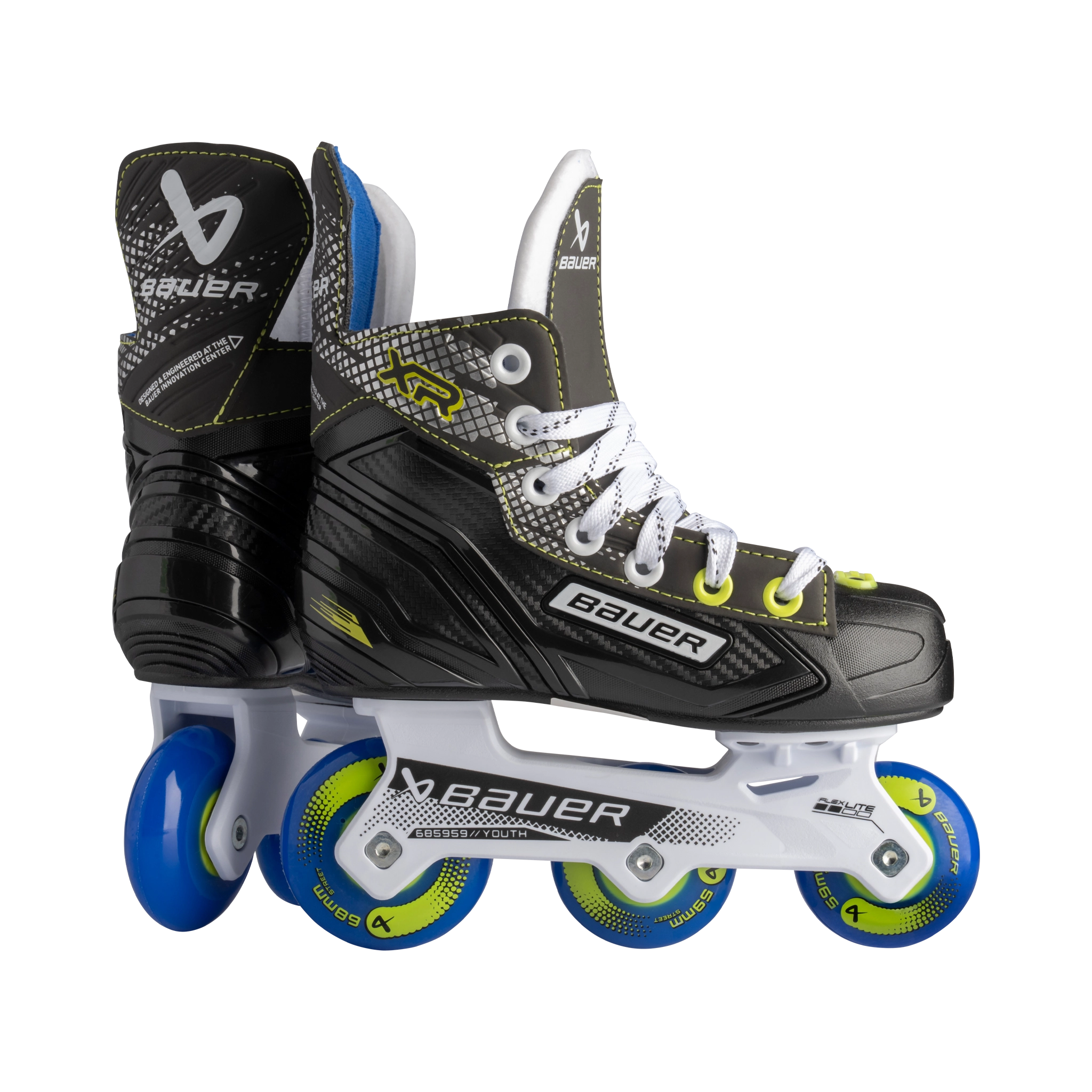 Bauer XR Youth Inline Hockey Skates - Lightweight & Durable for Roller Hockey & Street Skating | Perfect for Kids & Teens Training & Games