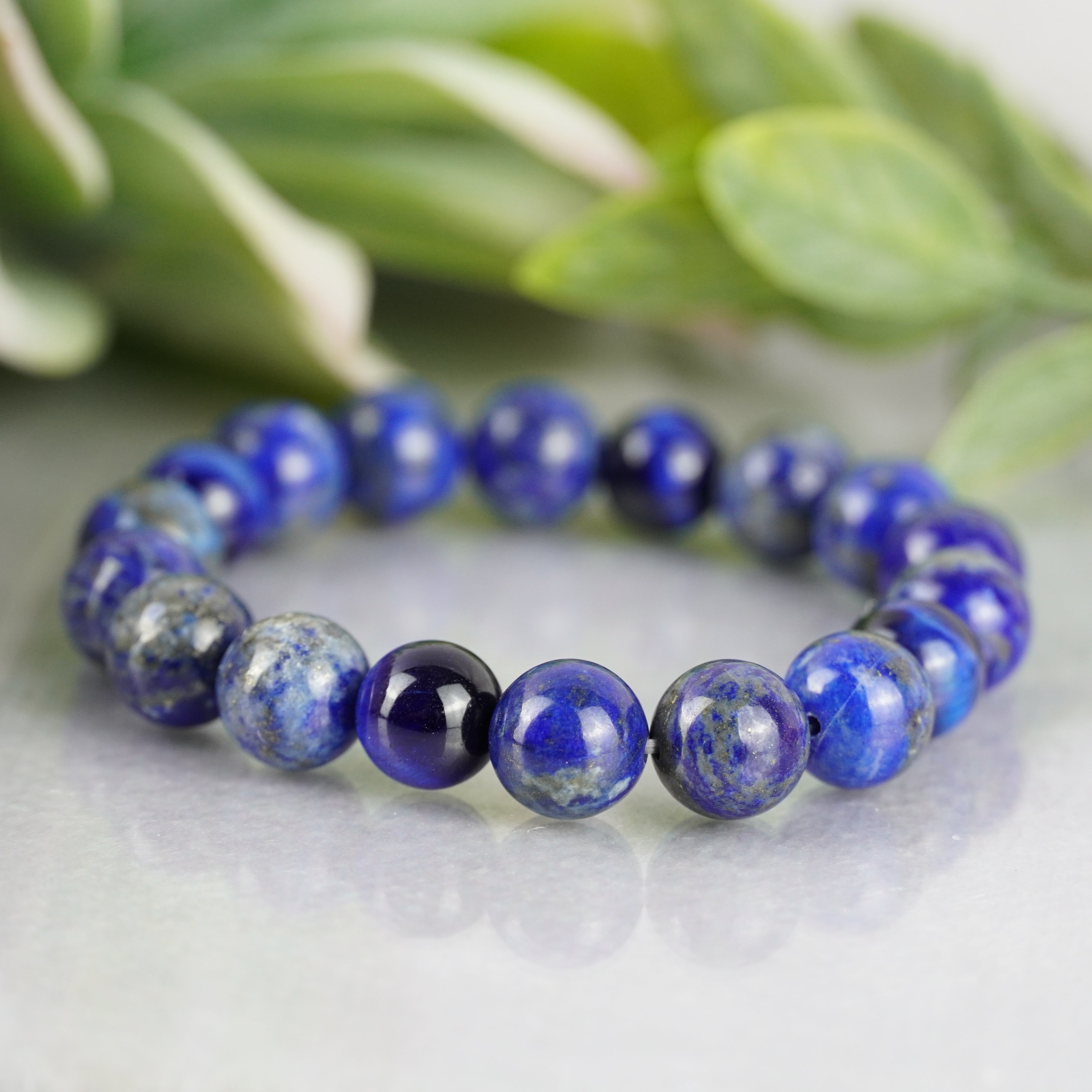 10mm Lapis Lazuli Beads for Jewelry Making - Natural Gemstone for Self Expression & Spiritual Healing - Perfect for Necklaces, Bracelets, and Meditation Accessories