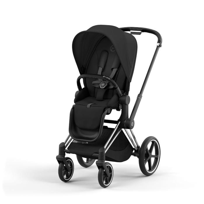 Cybex Priam 4 Complete Stroller - Chrome/Black Luxury Baby Stroller with All-Wheel Suspension | Perfect for Urban Walking, Travel & Everyday Use
