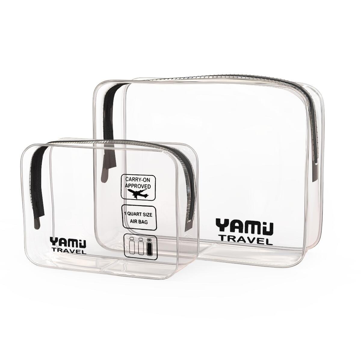 YAMIU Travel Toiletry Bag Set - 2 Pack Waterproof Cosmetic & Makeup Organizer for Women & Men - Perfect for Airplane, Gym, Camping & Business Trips