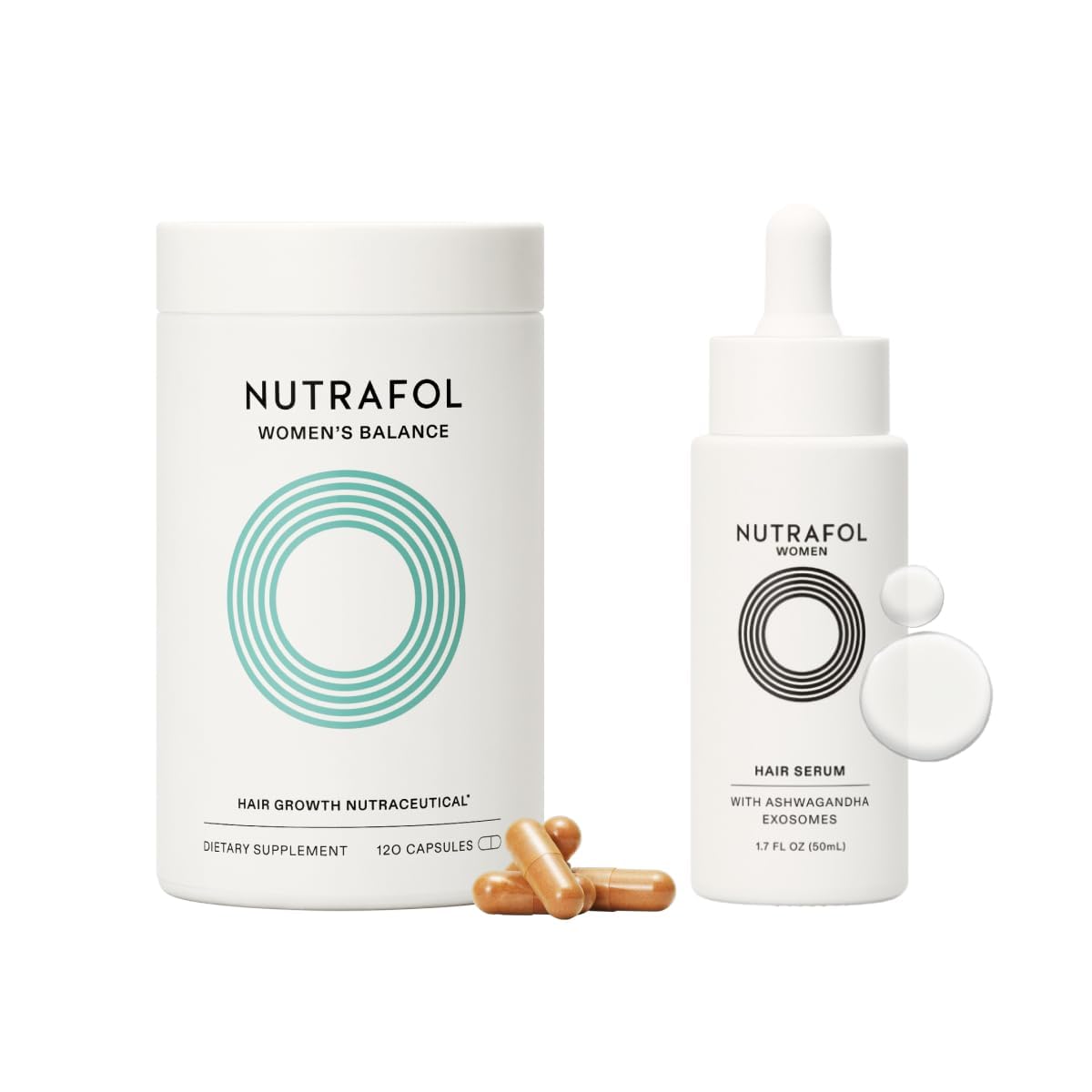 Nutrafol Women's Balance Hair Growth Supplement & Serum for Thicker, Stronger Hair - Clinically Proven Results for Women 45+ (1 Month Supply, 1.7 Fl Oz) | Post-Menopausal Hair Care & Age-Related Thinning Solution