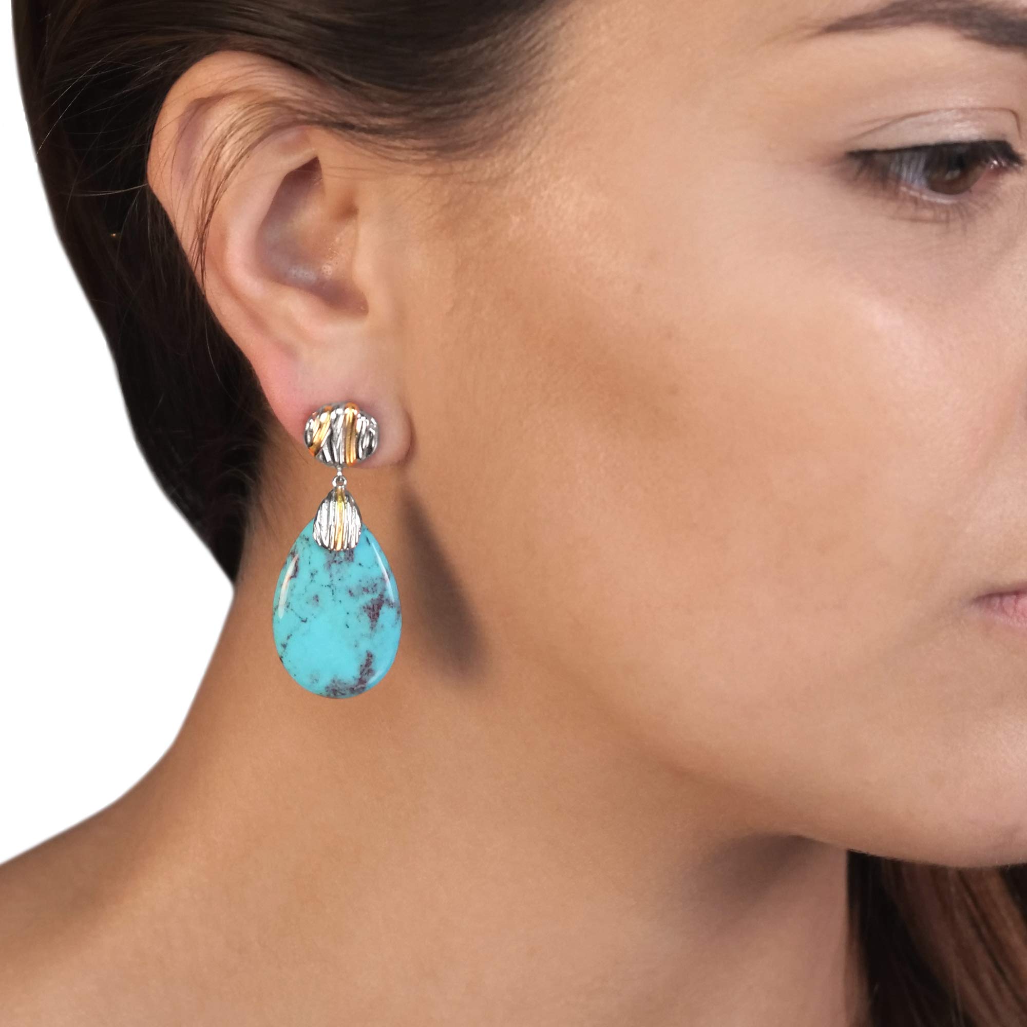 Sterling Silver Turquoise Pear Drop Earrings for Women | Elegant Birthstone Jewelry Gift for Birthday, Wedding & Anniversary | Perfect for Boho, Casual & Formal Occasions
