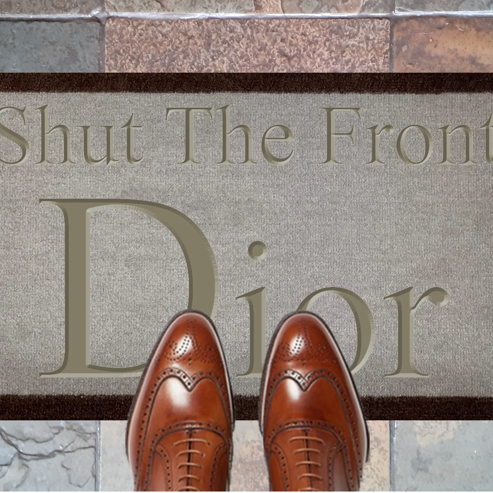 Dior Shut The Front Dior Doormat - Light Brown 70x40cm - Luxury Welcome Mat for Front Door, Home & Office Entrance Decor
