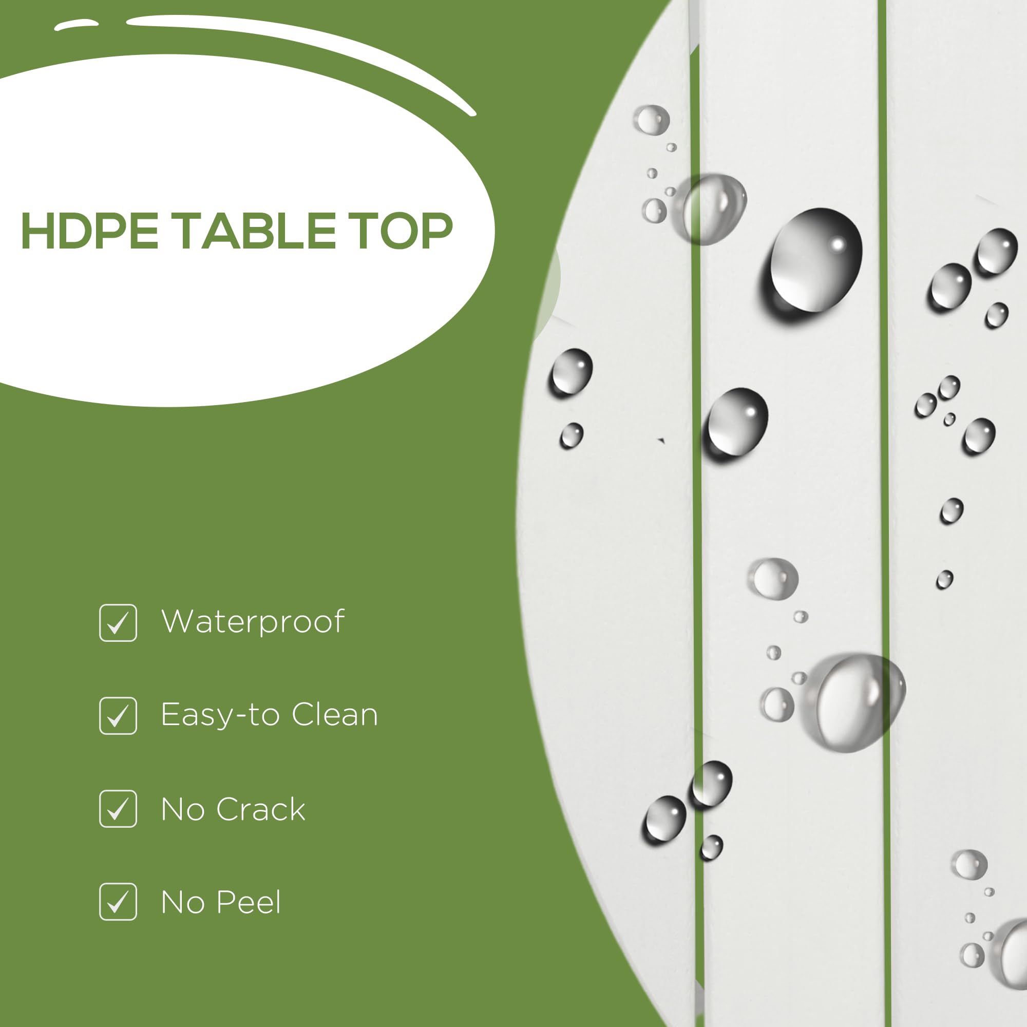 Outsunny 48 Inch Round Outdoor Patio Table with Umbrella Hole - White Aluminum Frame & Weather-Resistant HDPE Tabletop - Garden, Lawn, Balcony Dining Set for 4 People - Perfect for Backyard BBQs, Poolside Gatherings & Outdoor Entertaining