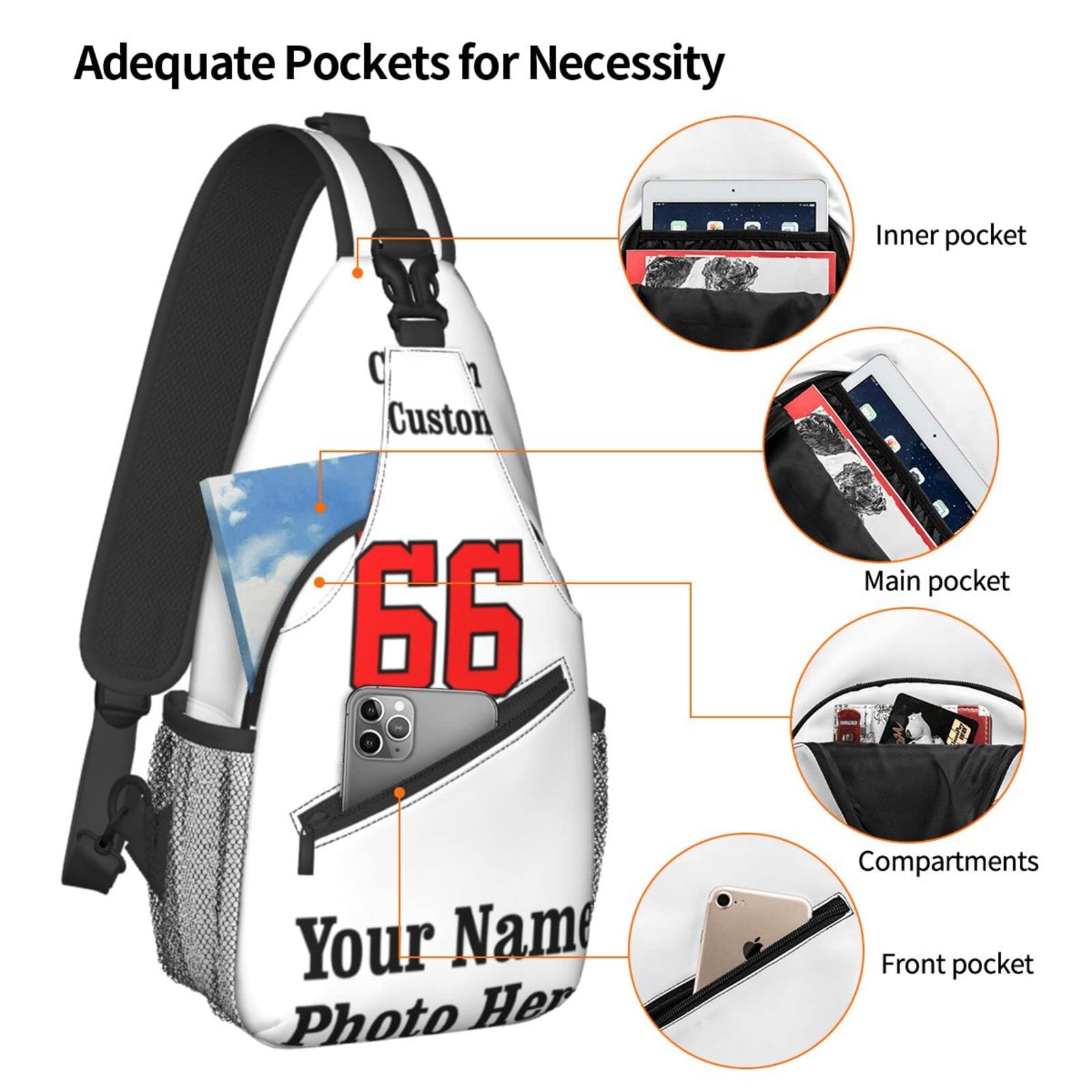 Personalized Crossbody Chest Bag for Travel & Sports - Men & Women