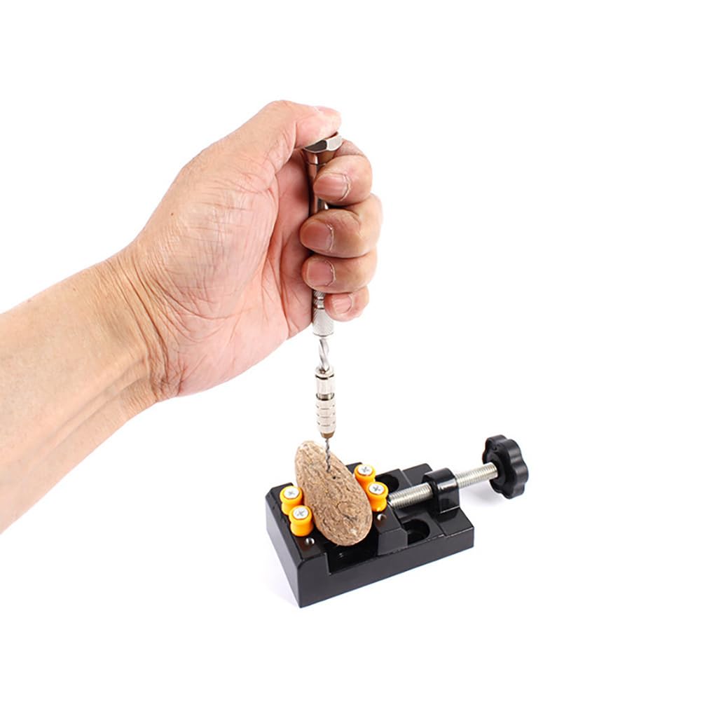 Jojofuny Semi-Automatic Hand Drill Pin Vise Set - Steel Push Drill Tool for Walnut, Wood, Jewelry & DIY Crafting | Multi-Function Rotary Tool for Pearl Drilling & Small Projects - Perfect for Woodworking, Jewelry Making & Home DIY Repairs