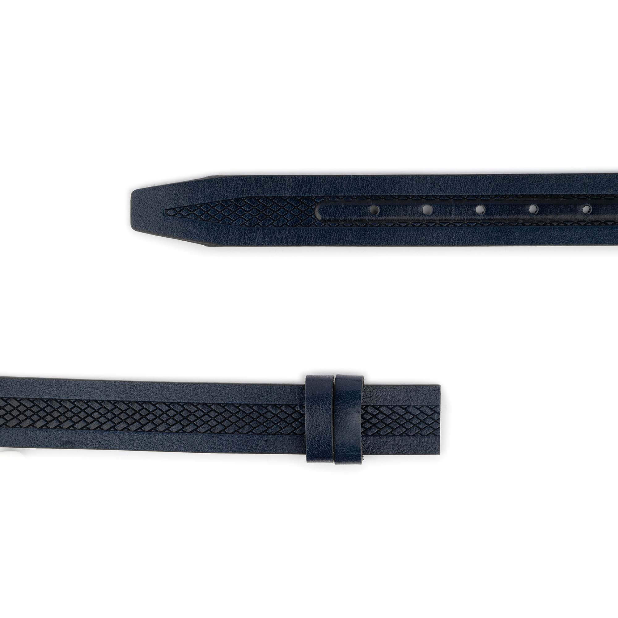 Premium Dark Blue Buffalo Leather Belt Strap - Compatible with Montblanc Designer Buckles - Laser Cut for Perfect Fit - Ideal for Business, Casual & Formal Wear