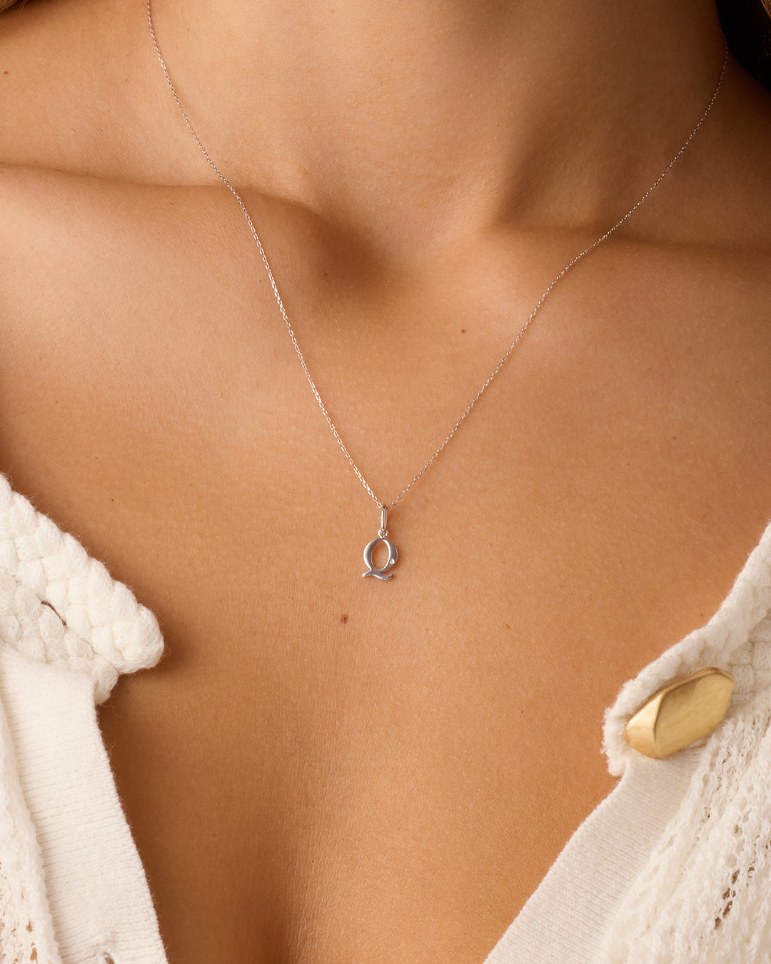 Vintage Diamond Alphabet Charm Necklace - Personalized Initial Pendant Jewelry for Women, Gift for Her, Birthday, Anniversary, Valentine's Day