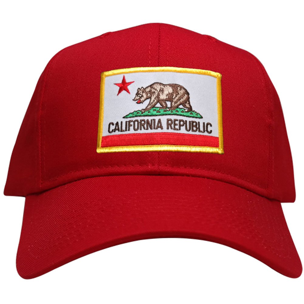 California Republic Embroidered Iron-On Patch Snapback Baseball Cap with Gold Border - Perfect for Casual Wear, Street Fashion & Hat Collectors