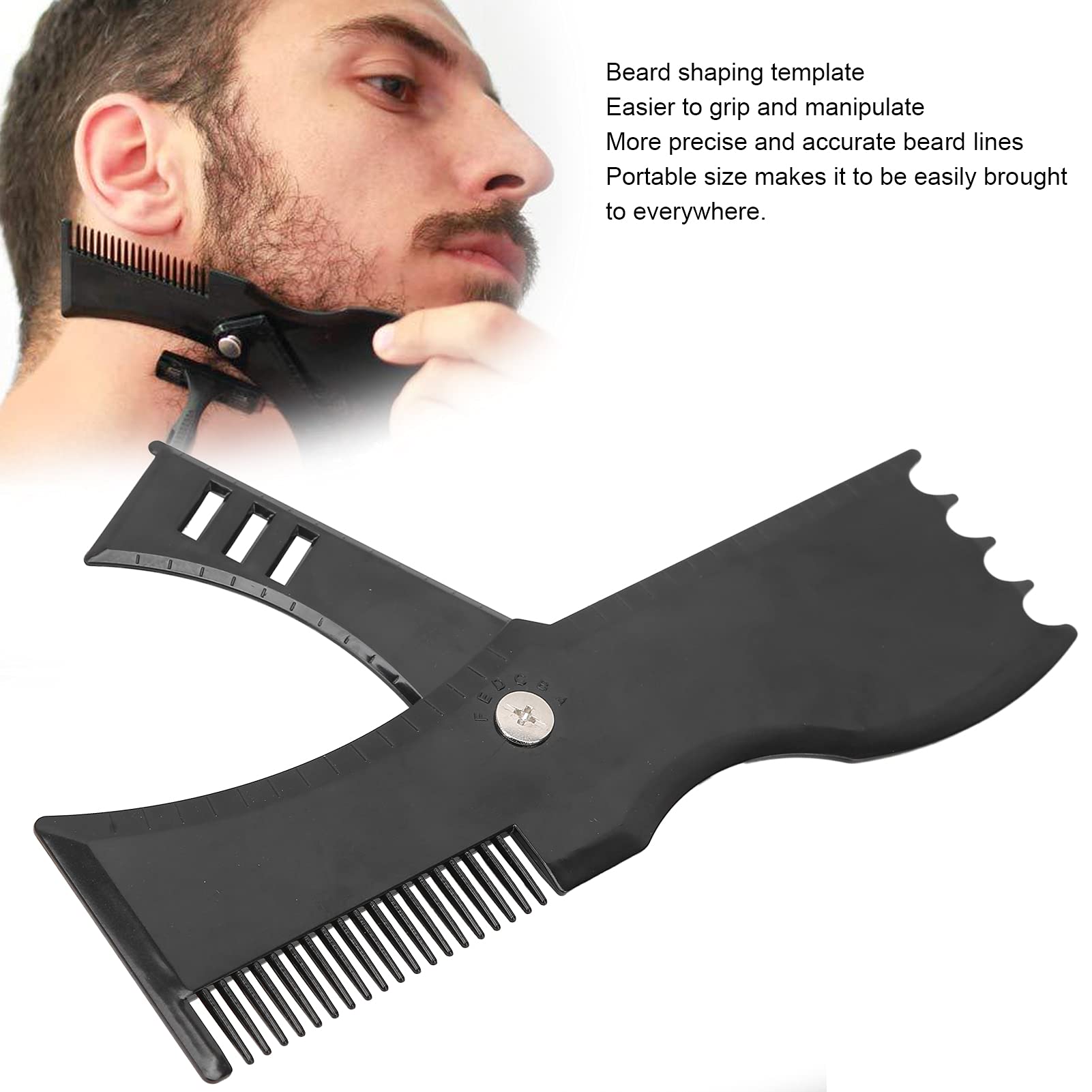 Professional Beard Shaping Tool for Men - Rotatable Beard Line Guide Template for Precise Styling, Edging & Grooming (Jaw, Cheek & Neck Line) | Perfect for Home Barbering & Salon Use