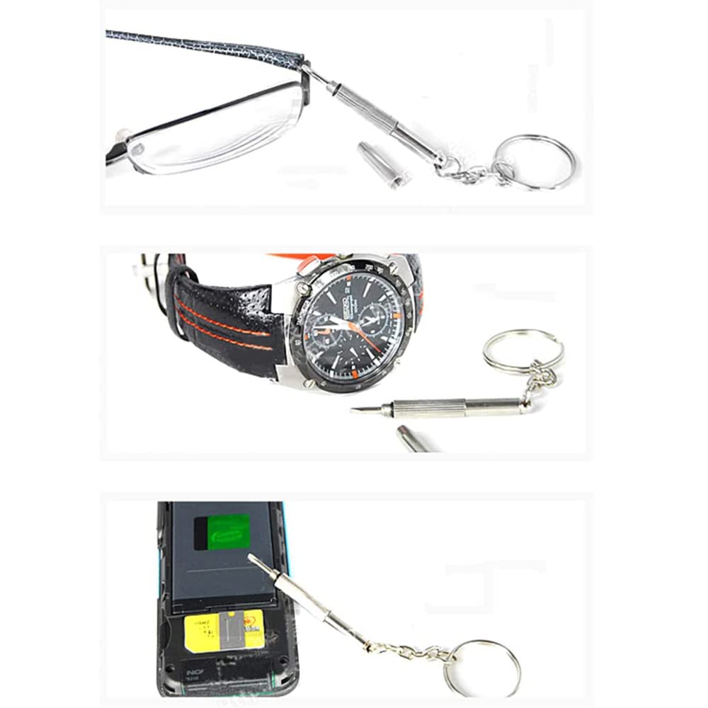 3-in-1 Mini Eyeglass Screwdriver Kit - Repair Glasses, Watches & Jewelry - Portable Keychain Tool for Home & Travel