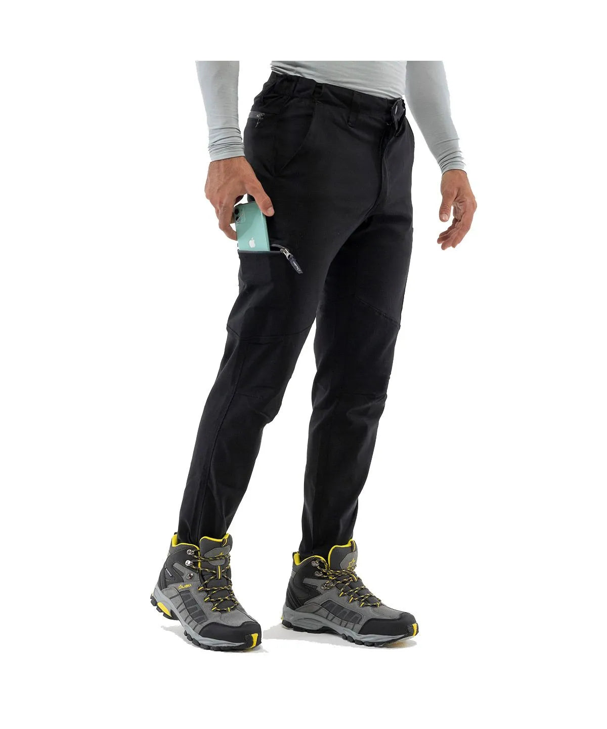 Alaska Domuyo Black Cargo Pants for Men - Durable Trekking & Hiking Outdoor Adventure Pants
