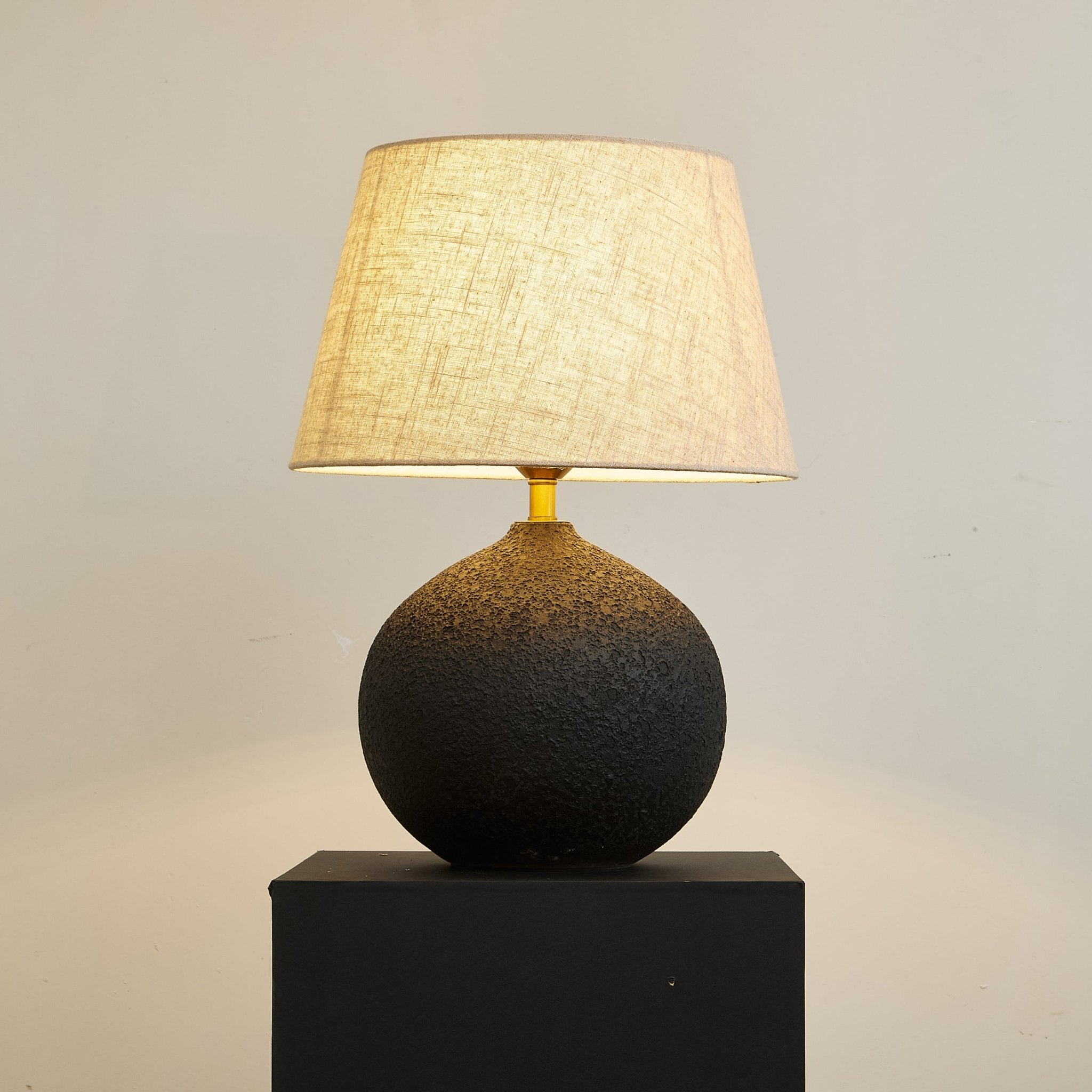 Terra Noir Textured Table Lamp - Modern Decorative Lighting for Living Room, Bedroom & Office - Perfect for Ambient & Accent Lighting