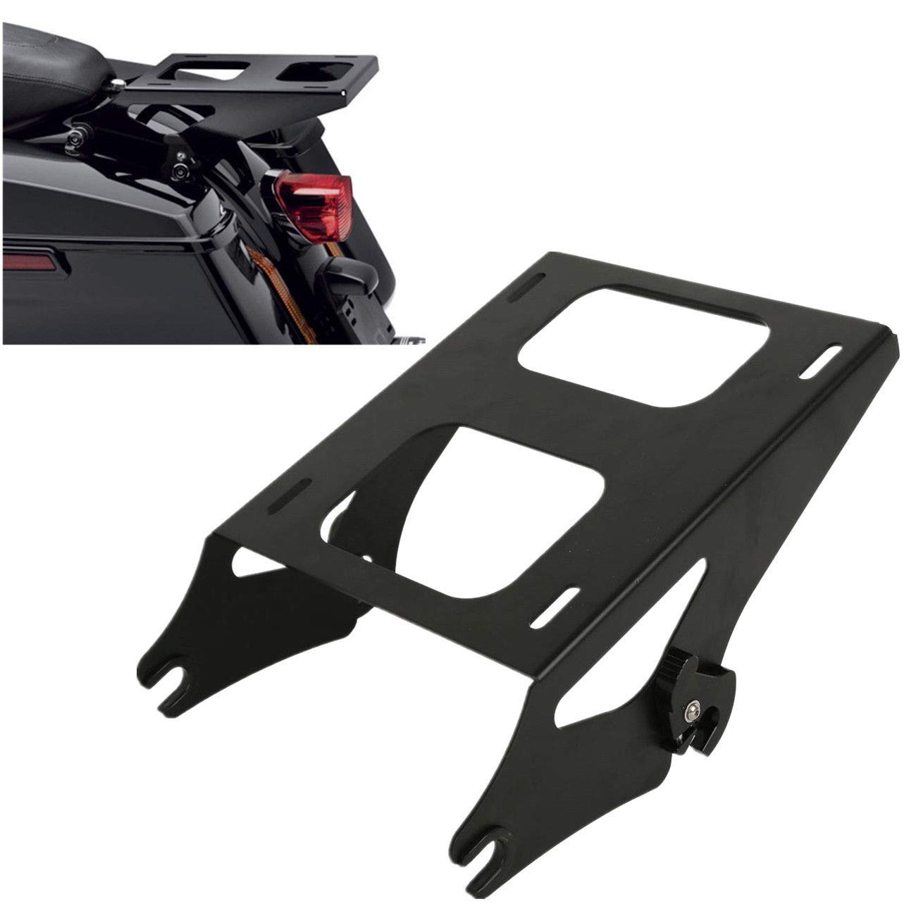 XFMT Chopped Tour Pack Trunk Backrest with Rack - Compatible with Harley Touring Road Glide 2014-2023 | Perfect for Long-Distance Rides & Enhanced Comfort