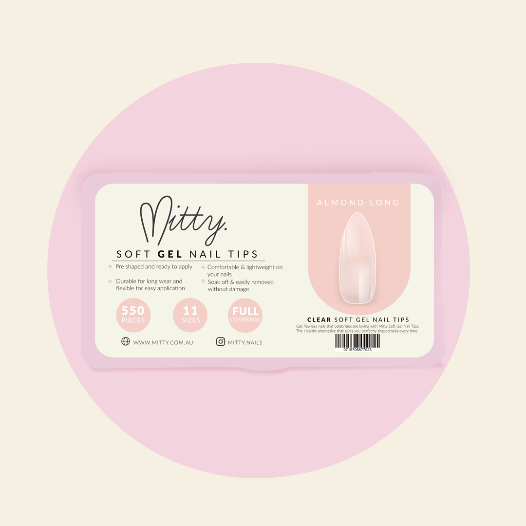 Mitty Nail Extension Kit - Clear Acrylic Nail Tips for Professional Salon & DIY Manicure at Home | Perfect for Nail Art, French Tips & Long Lasting Extensions