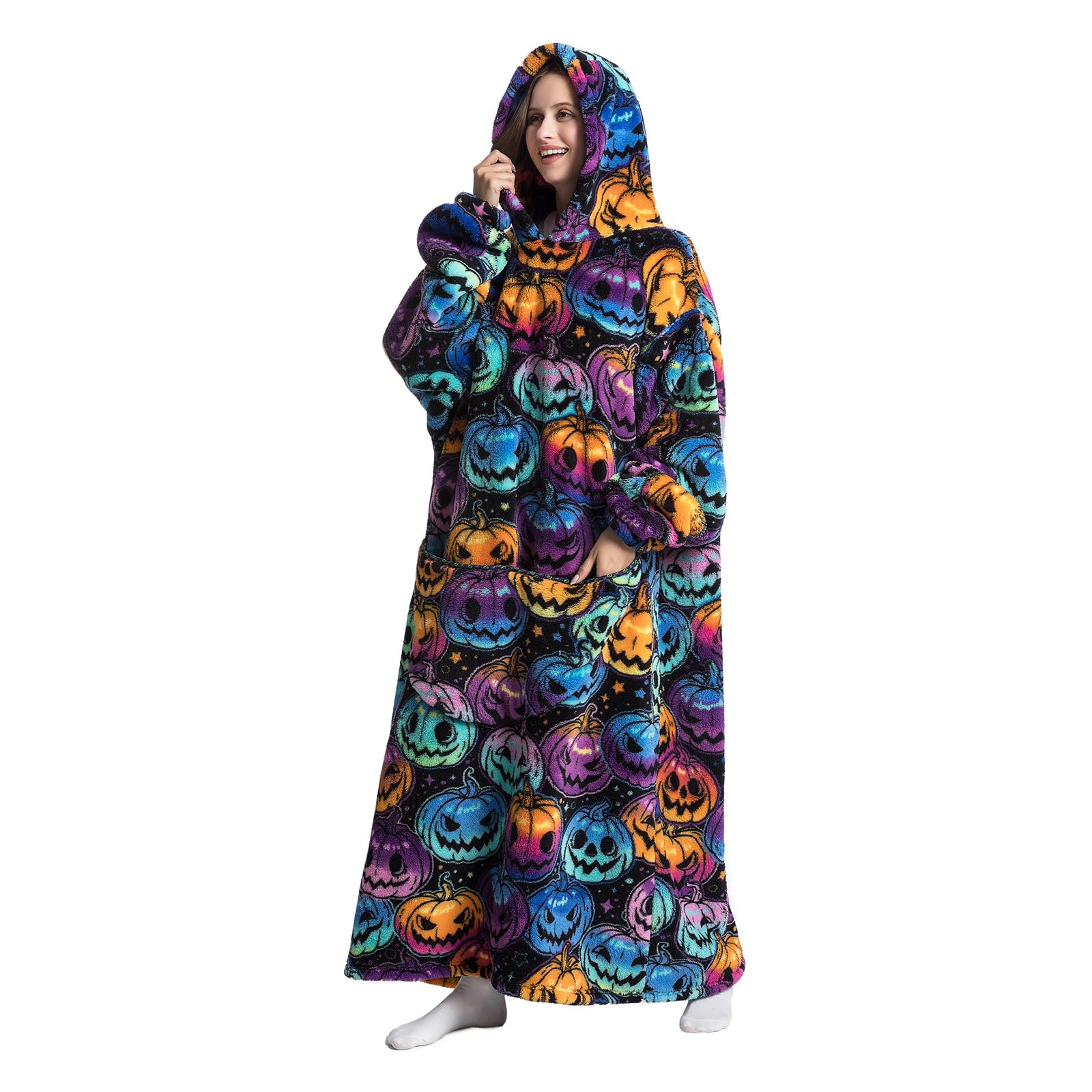 Oversized Wearable Blanket Hoodie for Women - Soft & Cozy Fleece Sweatshirt with Hood - Perfect for Lounging, Netflix Nights & Cold Weather