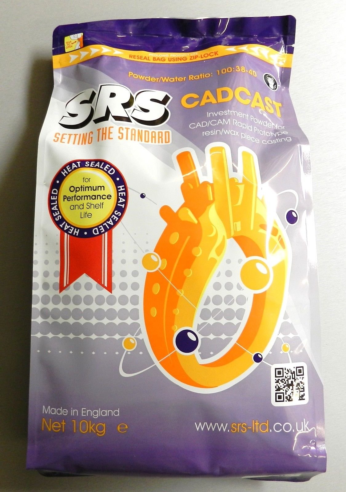 CADCAST 10Kg Resin Wax Casting Investment Powder for CAD/CAM Rapid Prototype Models (LZ 24 FR L Box) – Ideal for Jewelry Making, Dental Crowns & Industrial Prototyping