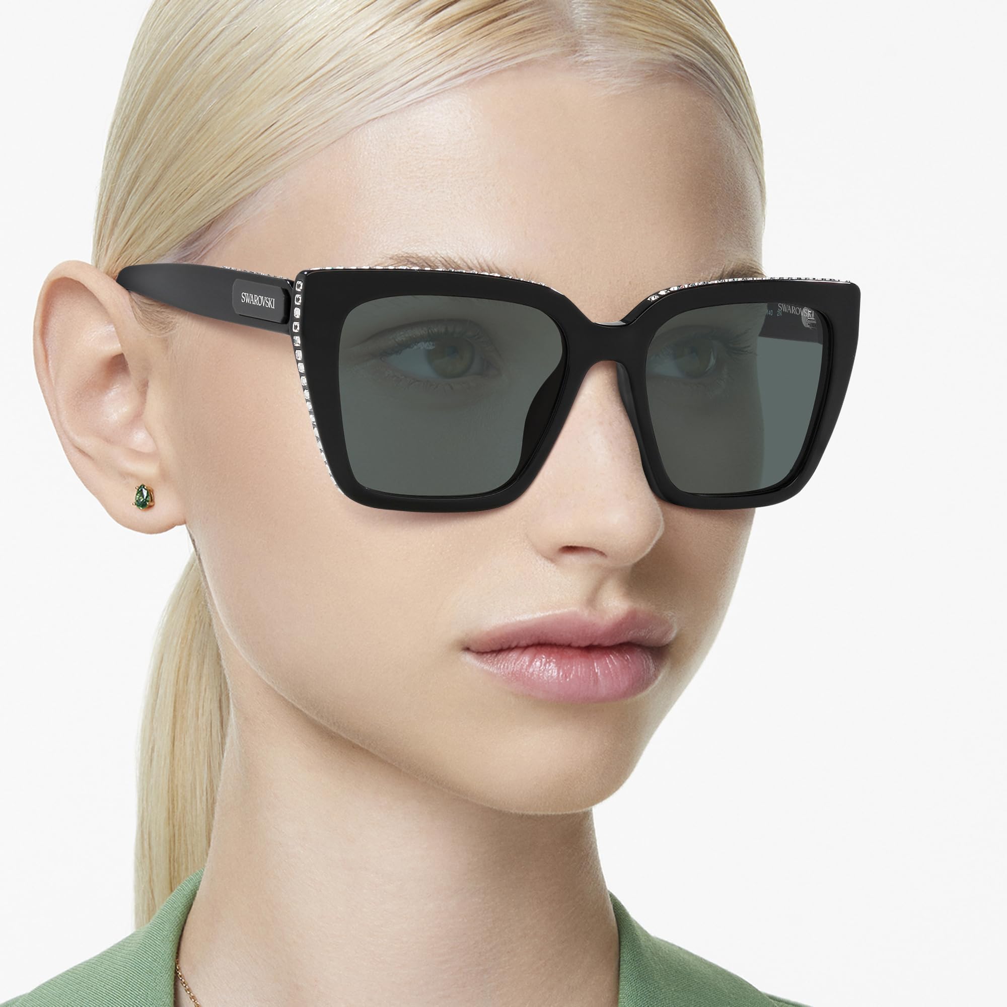 Swarovski Women's Sk6013 Square Sunglasses - UV Protection, Polarized, Fashionable Designer Shades for Women - Perfect for Outdoor Activities, Beach, Driving & Everyday Wear