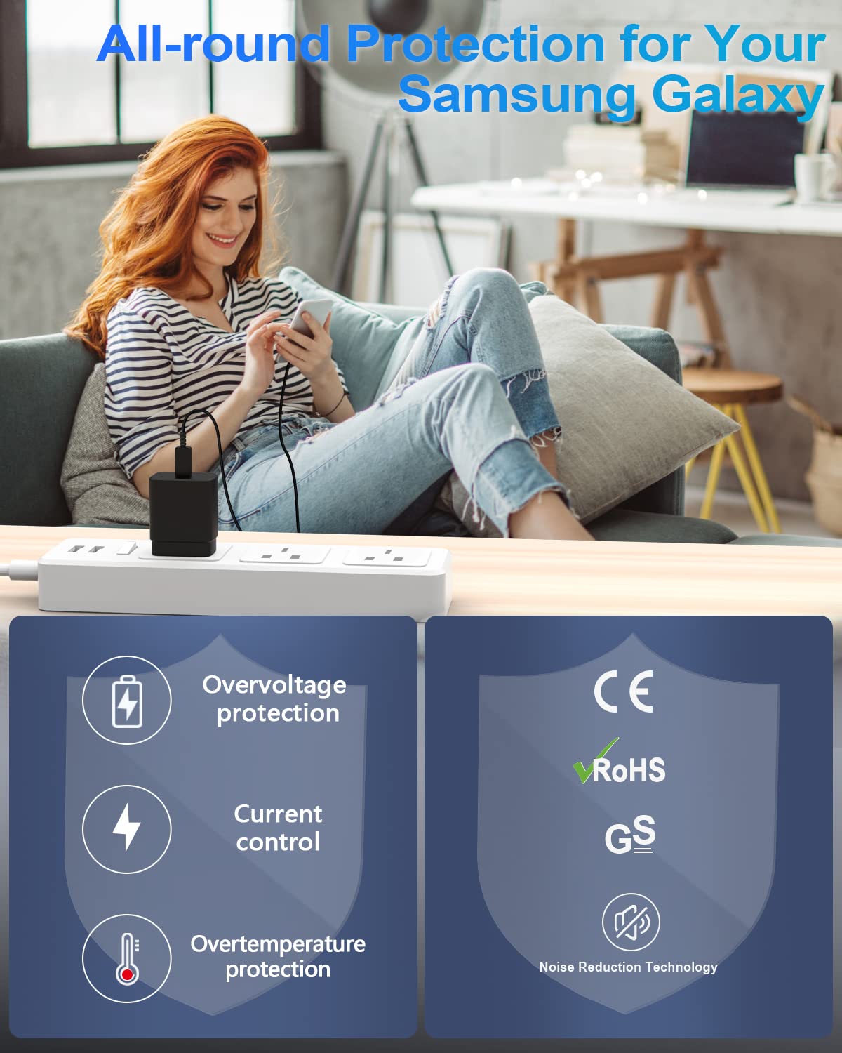 FFZZKJ 45W USB C Fast Charger with PPS & PD 3.0 - Super Fast Charging for Samsung Galaxy S24/S23 Series, Google Pixel 8 Pro, iPhone 14 Pro Max - Includes 6.6FT 5A Cable - Perfect for Home, Office & Travel Charging