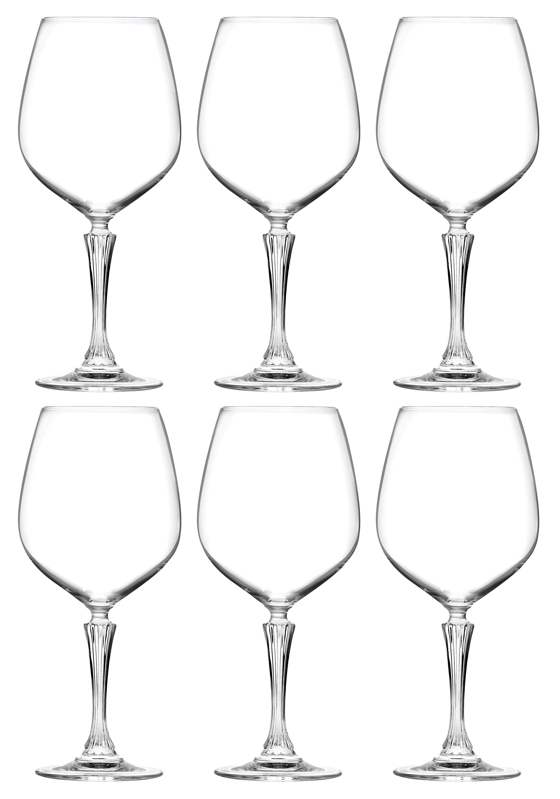 Premium Red Wine Goblets Set of 6 - 27oz Crystal Clear Burgundy Glasses with Elegant Stem Design, European Made Stemware for Fine Dining, Wedding Gifts & Home Entertaining