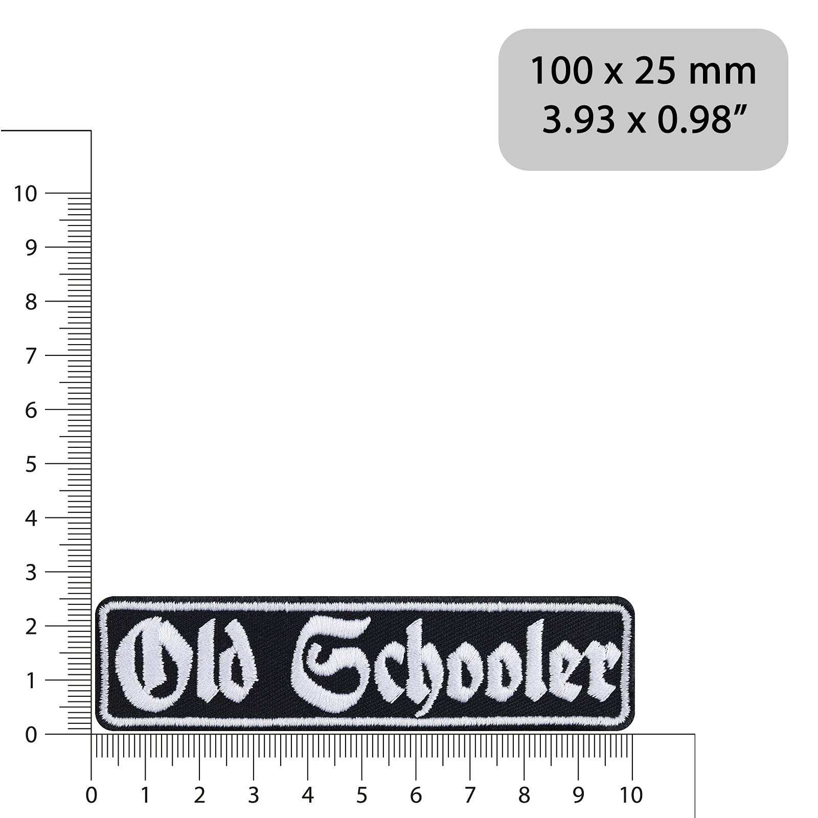 Old School Motorcycle Iron-On Patches for Bikers - Embroidered Sew On Applique for Jackets, Jeans & Backpacks (3.93x0.98 Inch) - Perfect for Customizing Denim, Leather Vests & Motorcycle Gear